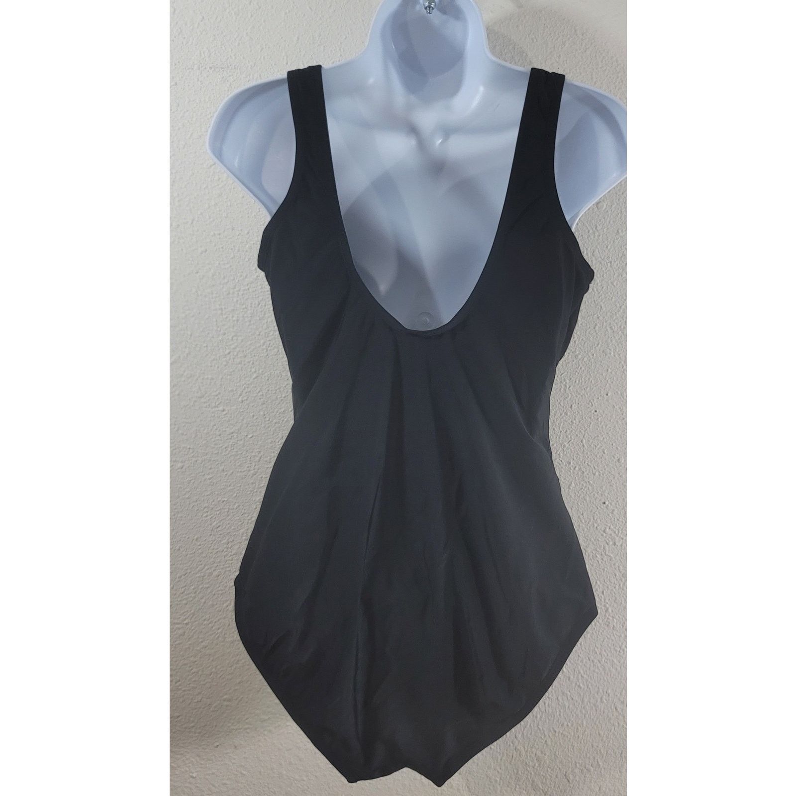 Catalina Catalina Black One Piece Scoop Neck Bathing Suit Large 12 14 Size ONE SIZE - 3 Thumbnail