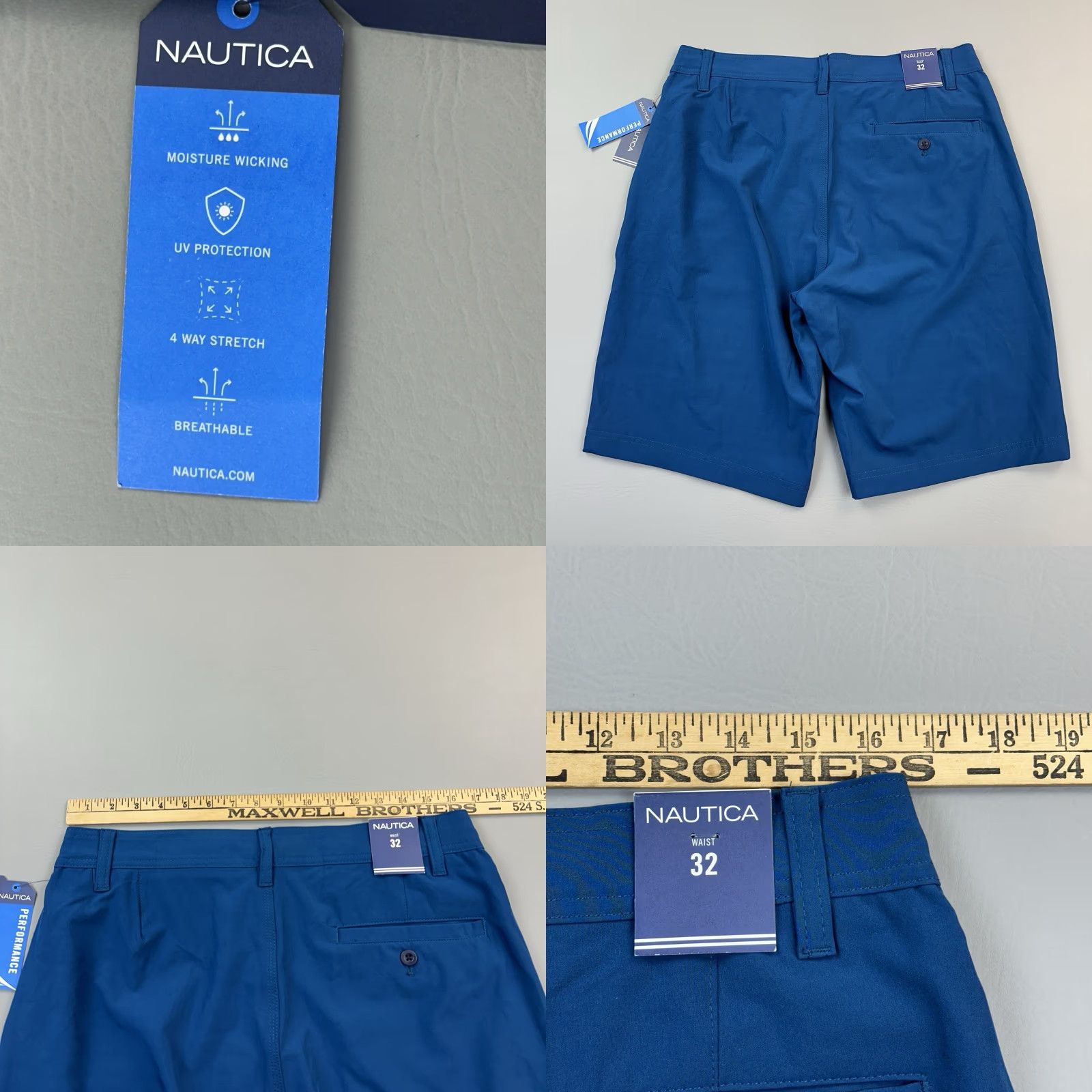 Nautica Nautica Shorts Mens 32 (33) Teal Lightweight Performance Hybrid Stretch UV Golf Size US 32 / EU 48 - 9 Thumbnail