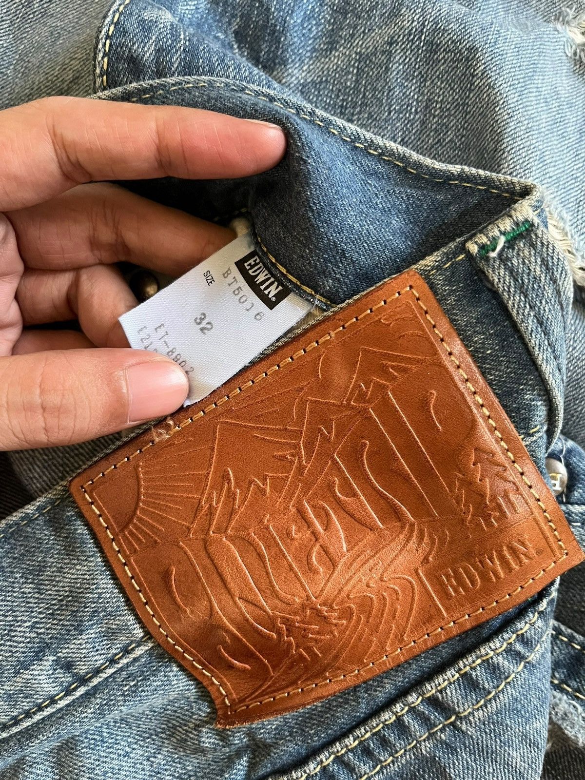 Edwin × Japanese Brand Vintage Japanese Edwin Selvedge Acid Wash Style Jeans Size US 33 - 10 Thumbnail