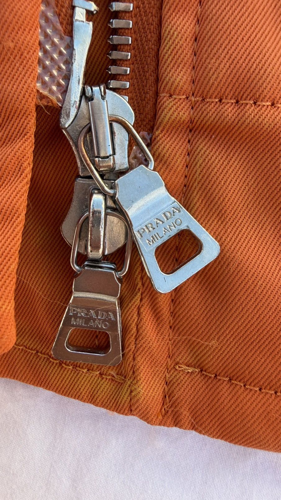 Prada SS2002 Prada Orange Nylon Biker Jacket Size US XS / EU 42 / 0 - 12 Thumbnail