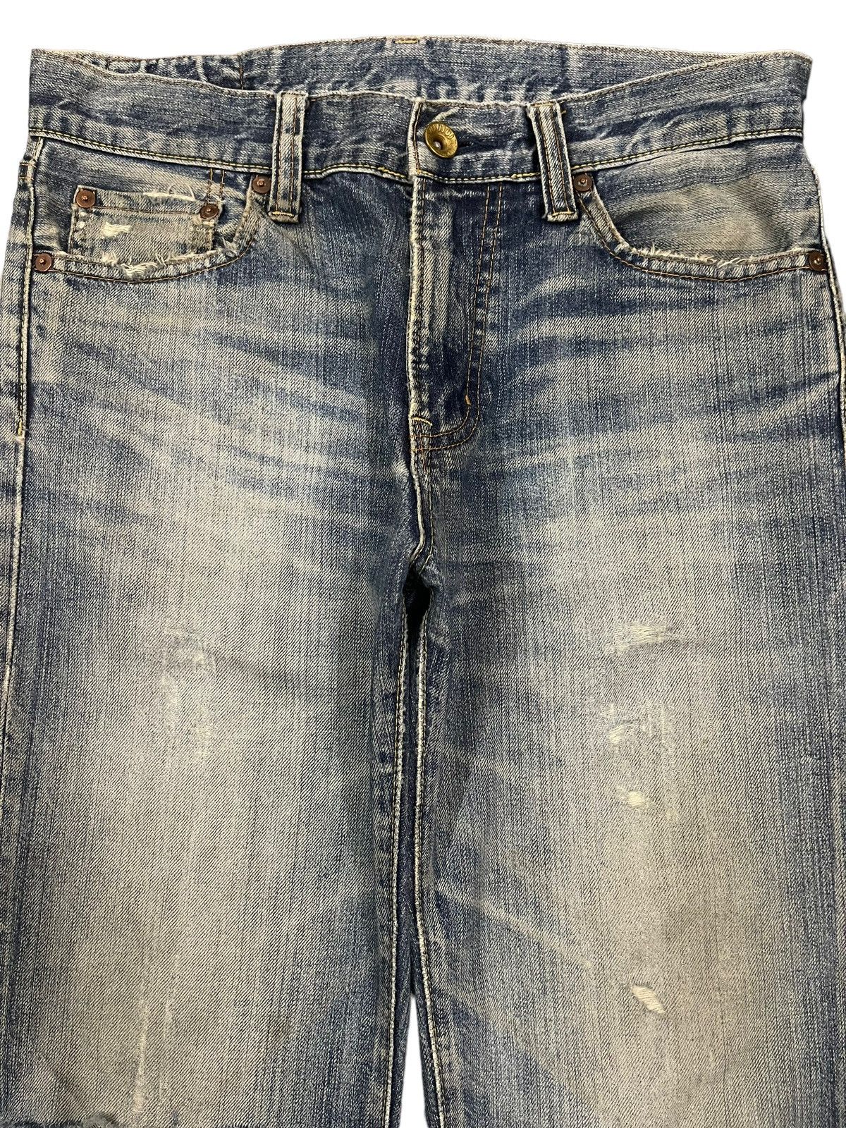 Uniqlo Vintage Japanese Uniqlo Blue Wash Distressed Style Jeans Size US 30 / EU 46 - 3 Thumbnail