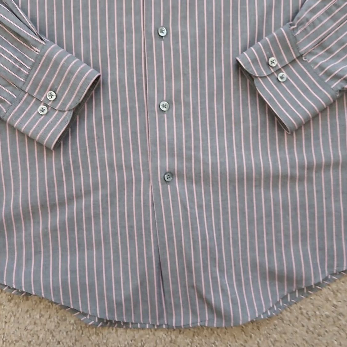 Van Heusen Van Heusen Shirt Mens Large Fitted Gray Pink Striped Long Sleeve Button Up Size US L / EU 52-54 / 3 - 3 Thumbnail
