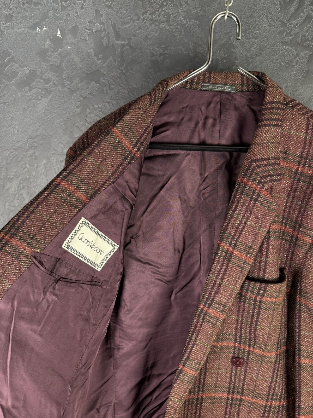 Versace Vintage Gianni Versace 80s-90s Double Breasted Blazer Wool Size 50R - 9 Thumbnail
