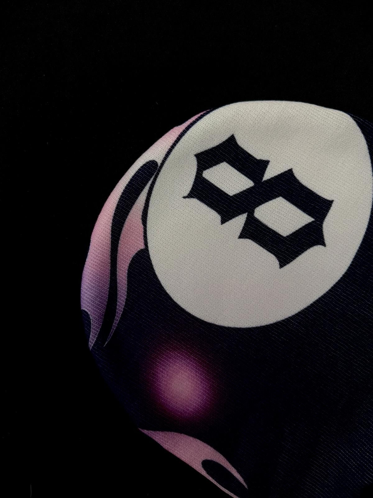 Japanese Brand Rare Y2k Black Flame 8 Ball No Cuff Knit Beanie Hat Purple Size ONE SIZE - 4 Thumbnail