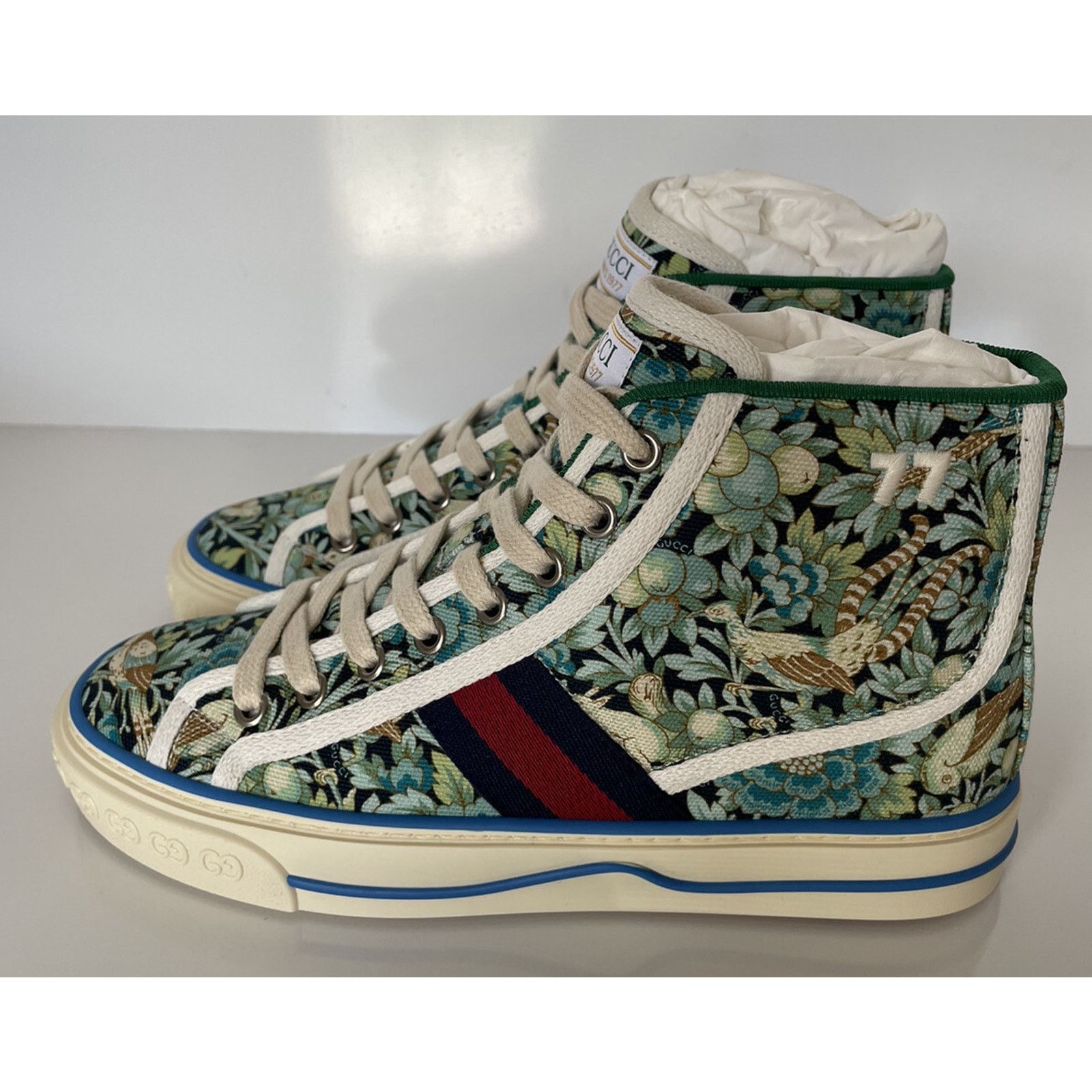 Gucci Gucci Floral Love Affair Tennis High-top Sneakers 6.5 627838 Size US 6.5 / IT 36.5 - 7 Thumbnail