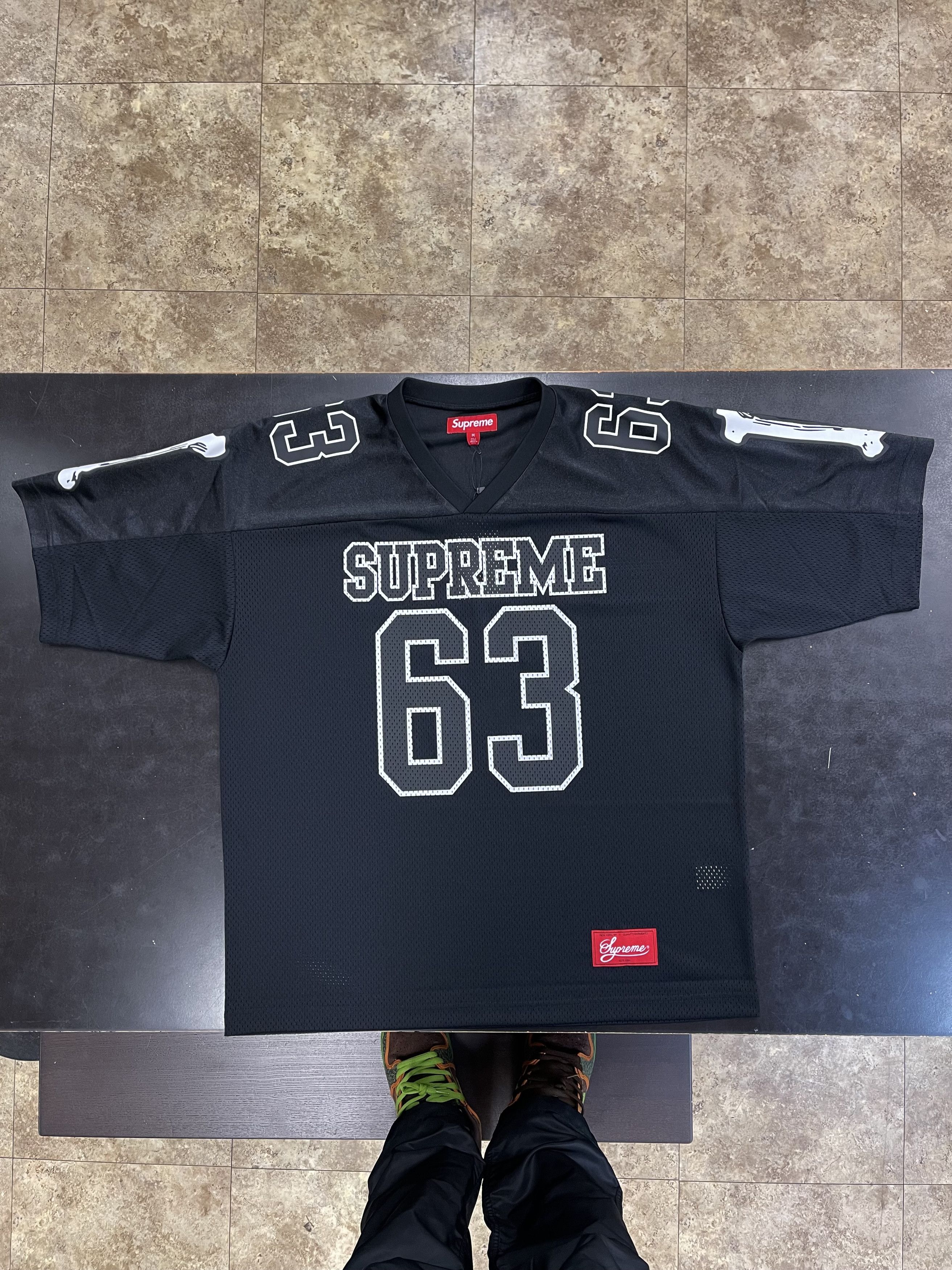 Supreme Supreme Bones Football Jersey Black | Grailed