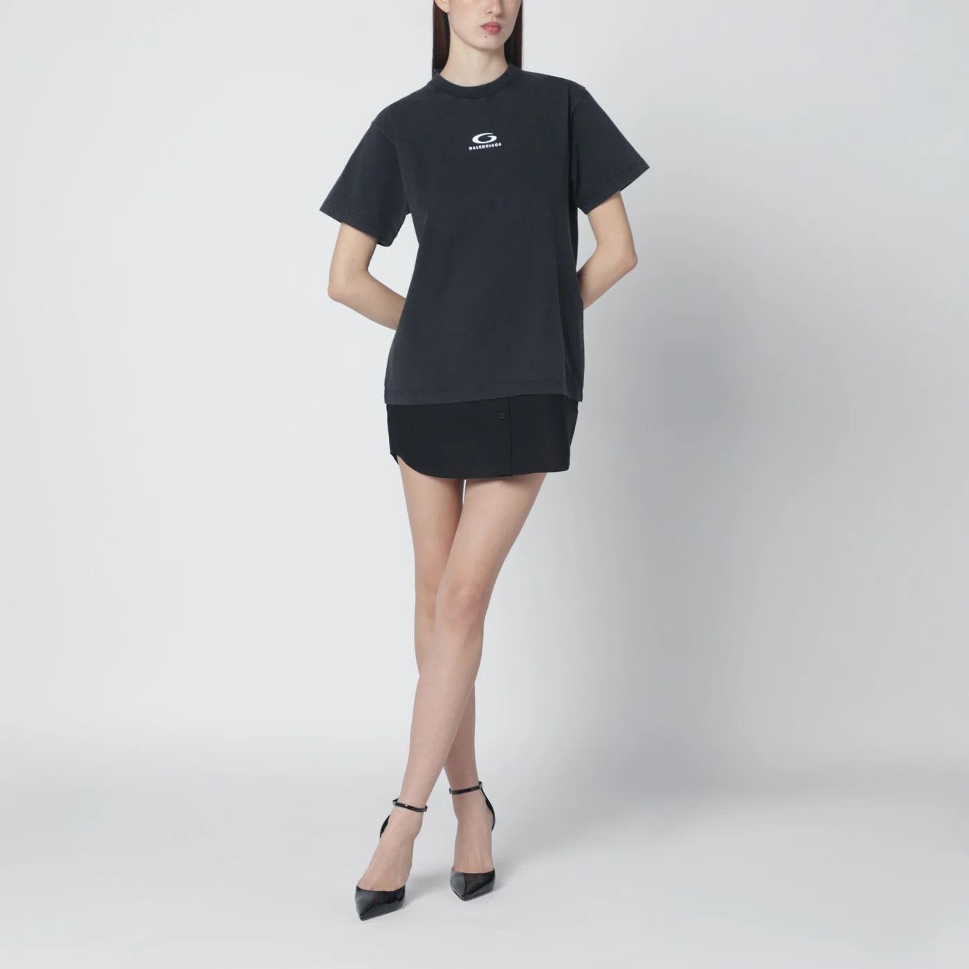 Balenciaga o1d2blof0426 Loop Sports Icon Mini Dress in Black Size S / US 4 / IT 40 - 1 Thumbnail