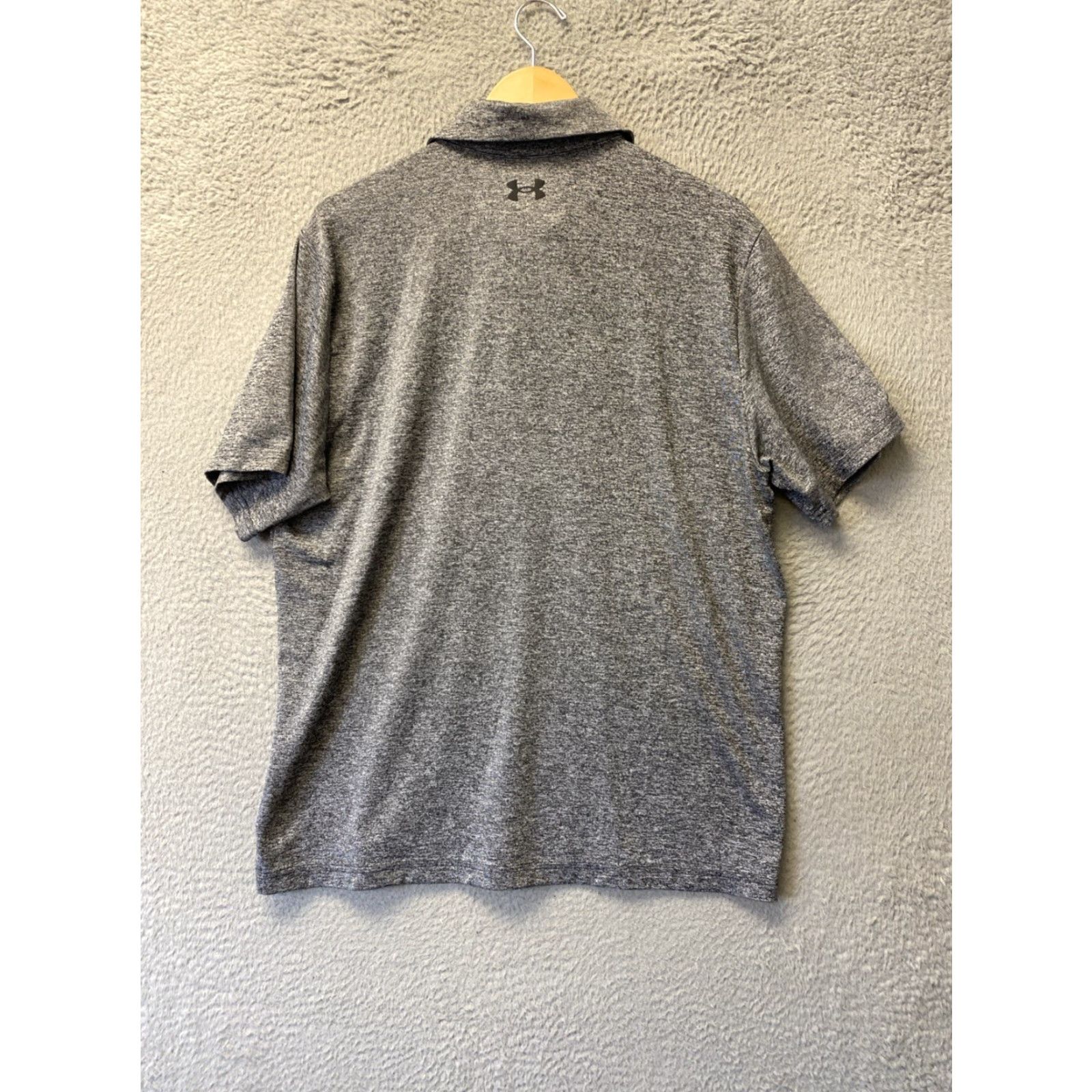 Under Armour VINTAGE Under Armour The Playoff Polo Shirt Men Large Charcoal Gray Heather Short Sleeve Geometric 90s Size US L / EU 52-54 / 3 - 7 Thumbnail