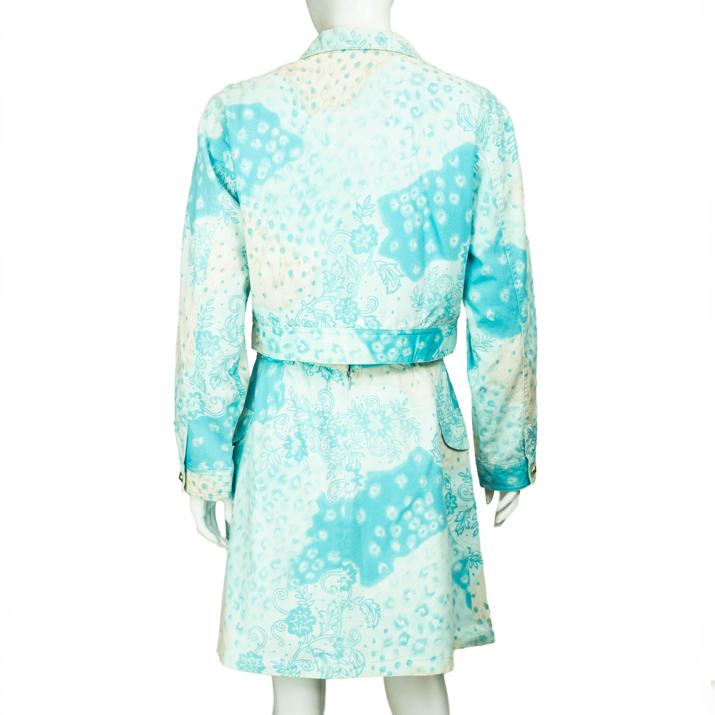 Versace × Versus VERSUS Gianni Versace Blue Set Blazer Skirt Vintage 90s 00s Size M / US 6-8 / IT 42-44 - 5 Thumbnail