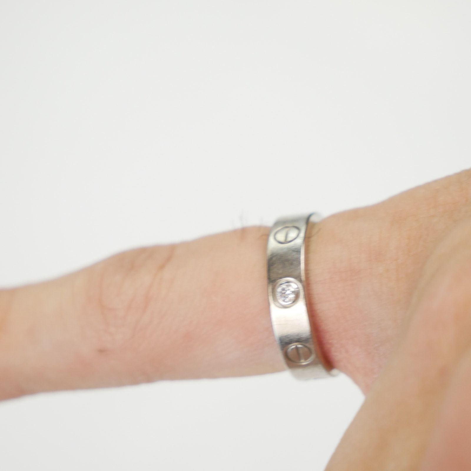 Cartier Cartier 18K White Gold and Diamond Love Band Ring Size ONE SIZE - 9 Thumbnail