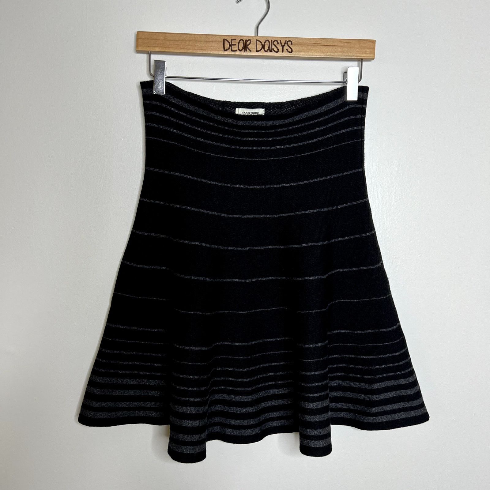 Other Max Studio Black Striped High Waist Pencil Skirt Size 28" / US 6 / IT 42 - 3 Thumbnail