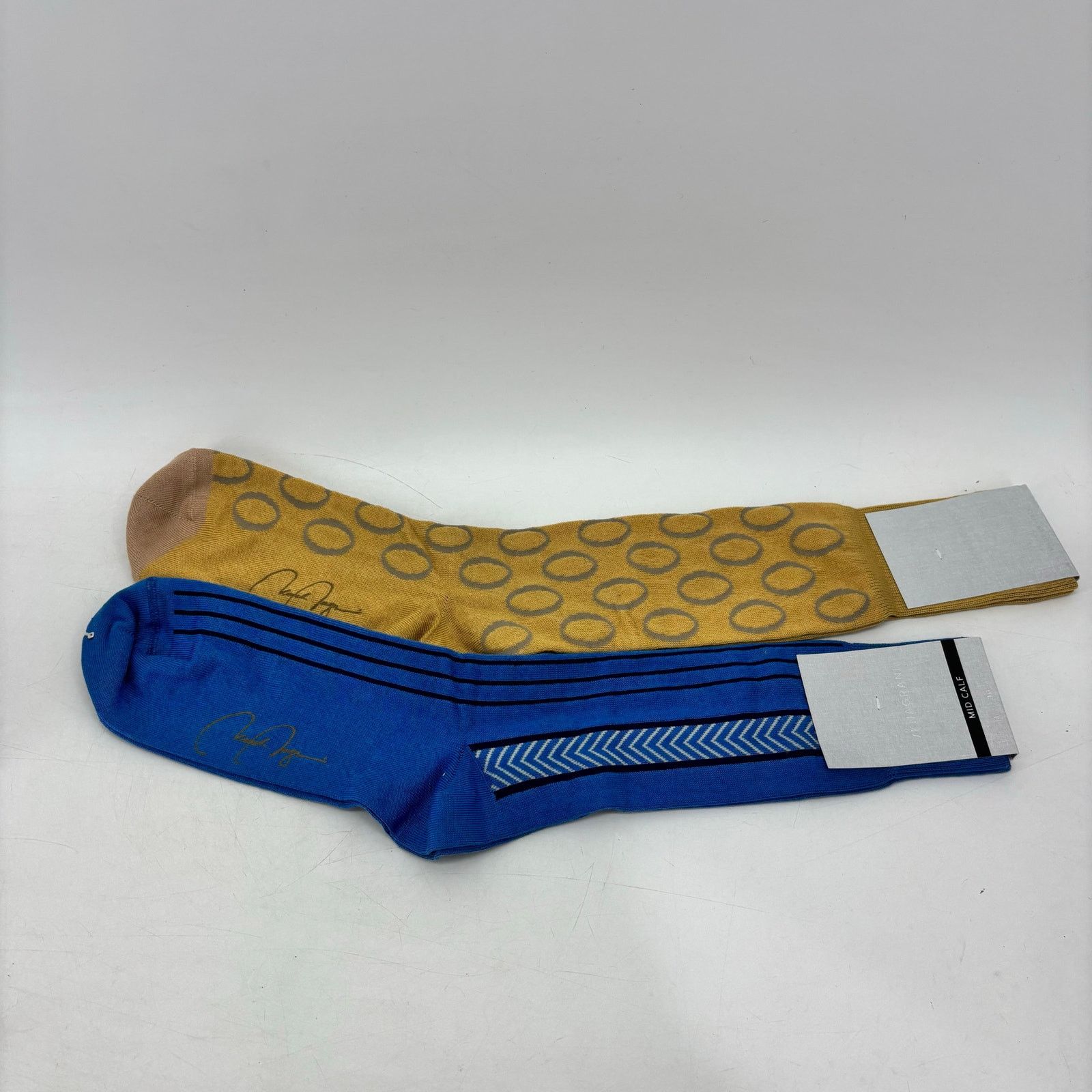 Other Vknagrani Men's Dress Socks Yellow Circles Blue Arrows OS Size ONE SIZE - 10 Thumbnail