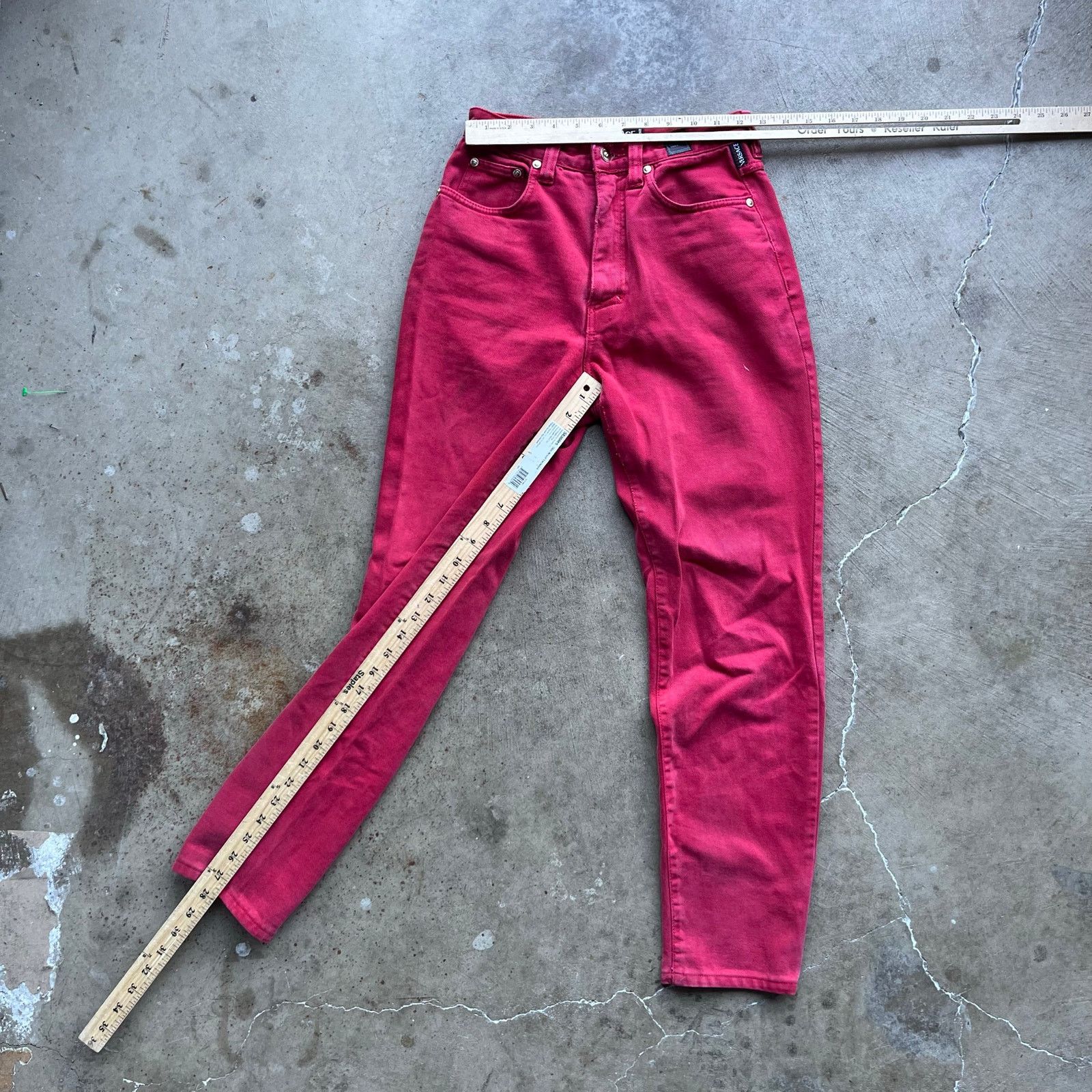Vintage VERSACE COUTURE JEANS RED DENIM 24X28 Size 24" / US 00 / IT 34 - 6 Thumbnail