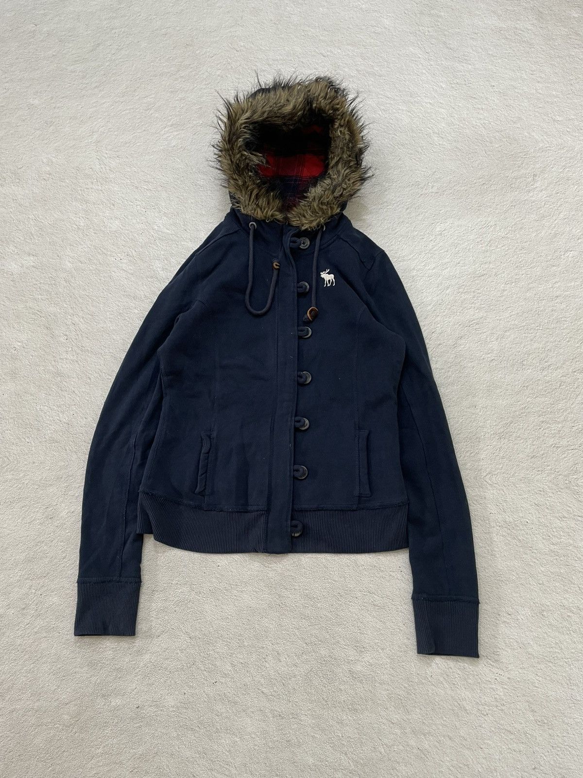 Japanese Brand 00s Abercrombie Fur Hooded Sherpa Plaid Y2K LGB goa Hysteric Size US M / EU 48-50 / 2 - 1 Thumbnail