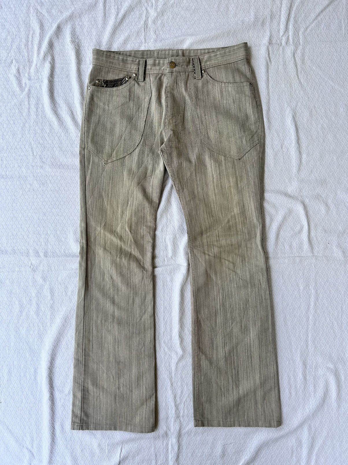 Japanese Brand Takaiq.com Pyton Snake Skin Flared Jeans Ifsix lgb style Size US 32 / EU 48 - 1 Thumbnail