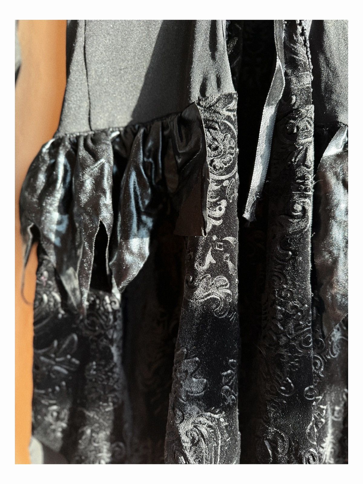 Other Gothic Witch Velvet Lace-Up Dress – Black Mesh & Brocade Size S / US 4 / IT 40 - 4 Thumbnail