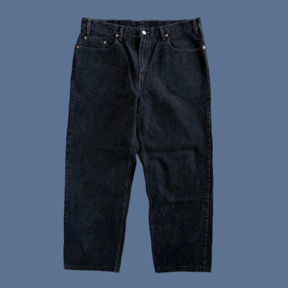 Levi's VINTAGE Levi’s 550 Black Denim Jeans 40x29 Men Regular Straight Zip Button Canada 90s Size US 40 / EU 56 - 1 Thumbnail