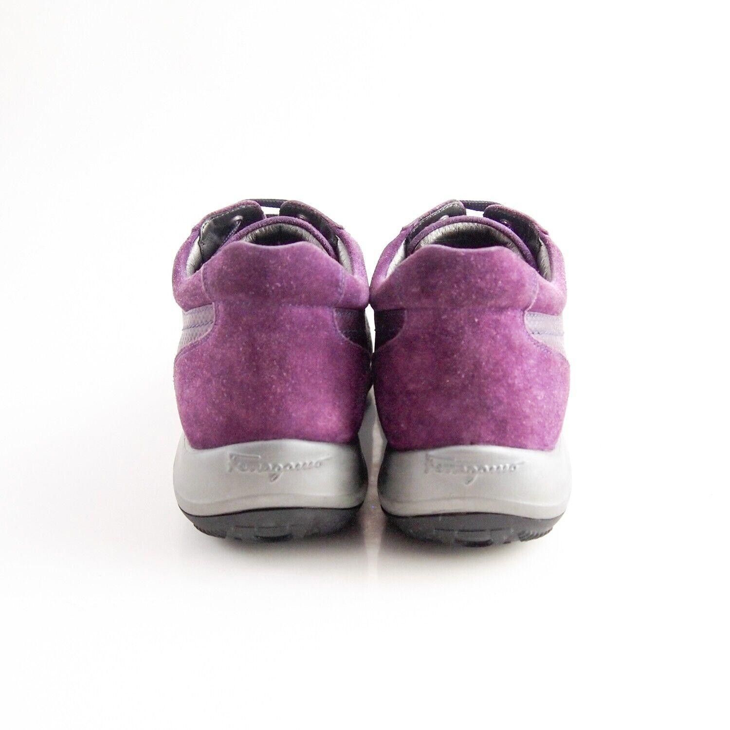 Salvatore Ferragamo Ferragamo Gancio Sneakers Purple Suede Leather EU 37 US 7 B Size US 7 / IT 37 - 6 Thumbnail