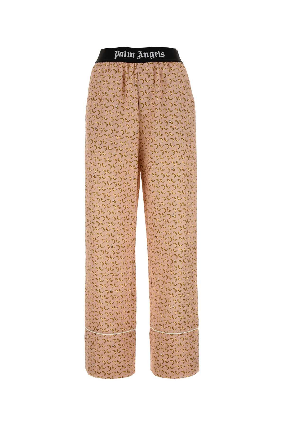 image of Palm Angels Printed Linen Blend Wide-Leg Pant, Women's (Size 27)
