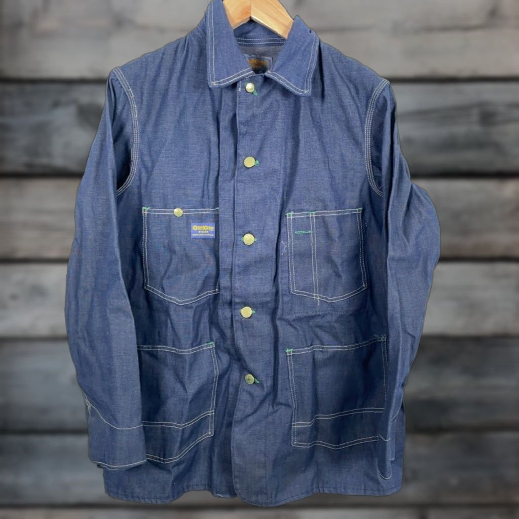 Vintage VINTAGE OshKosh B'gosh Denim Chore Jacket Men 42 Long Blue Union Made Unlined Jeans Jacket Hipster Retro Size US XS / EU 42 / 0 - 1 Thumbnail