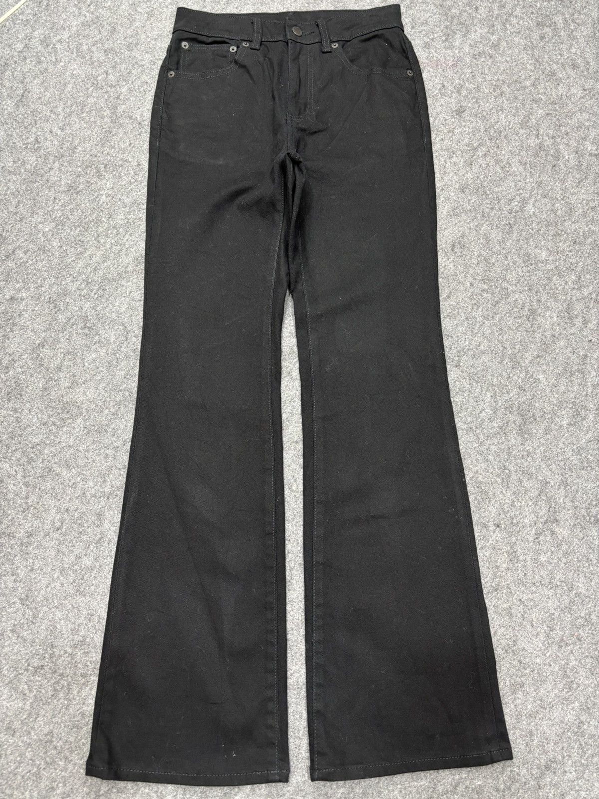 GU 💥Flare💥Japanese Brand GU Superblack Elastic Denim F693 Size US 26 / EU 42 - 18 Thumbnail
