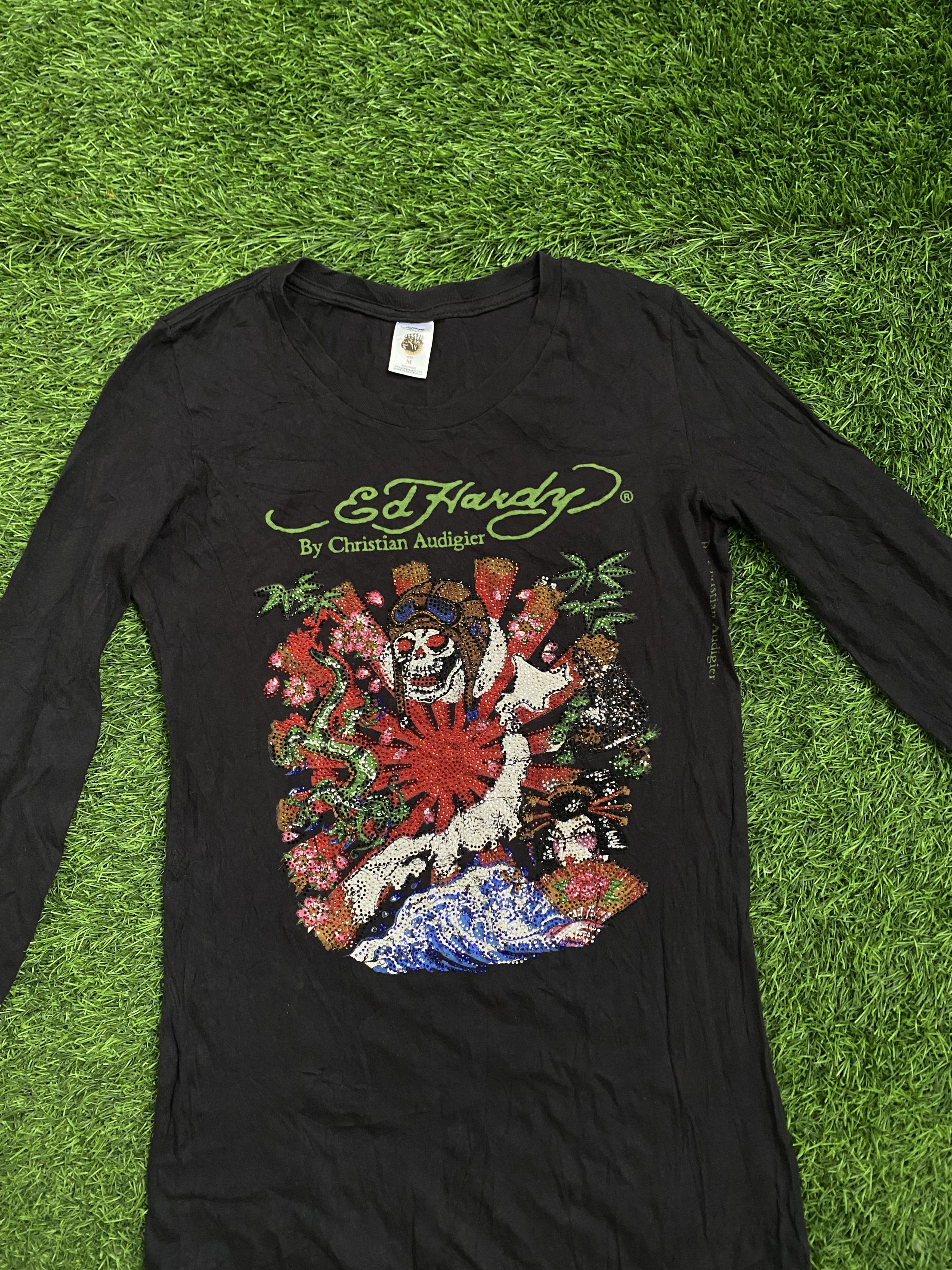 Christian Audigier × Ed Hardy × Seditionaries Ed Hardy By Christian Audiger Rhinestone Geisha Mini Dress Size M / US 6-8 / IT 42-44 - 2 Thumbnail
