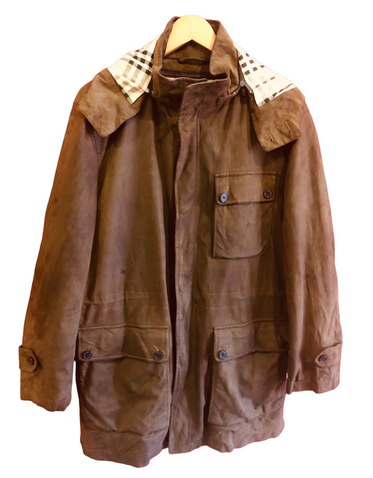 Burberry Burberry Nova Check Hoodie Leather Zipper Jacket Size US M / EU 48-50 / 2 - 1 Thumbnail