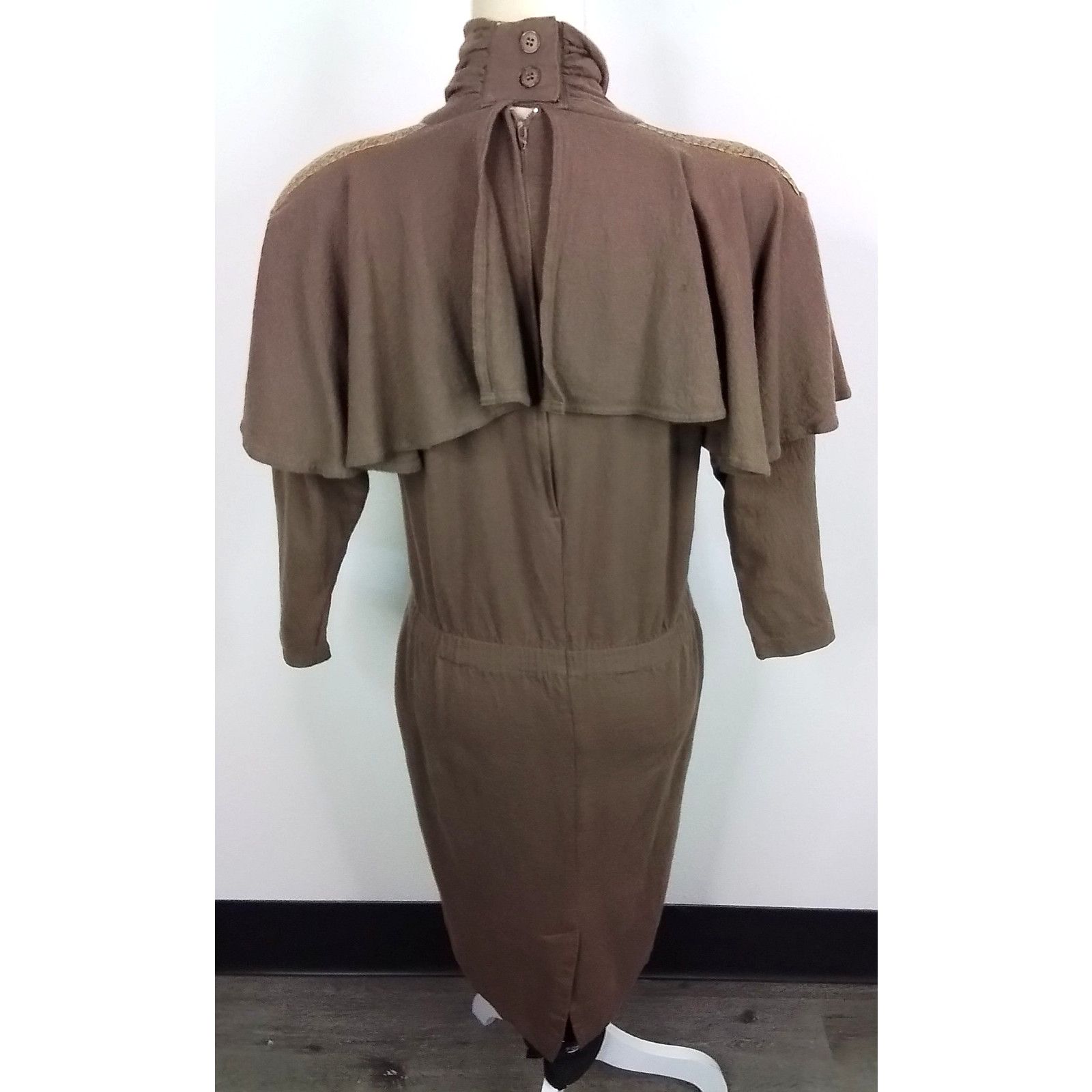 Saks Fifth Avenue Saks Fifth Dress Women's 12 Brown Vintage Size XL / US 12-14 / IT 48-50 - 4 Thumbnail