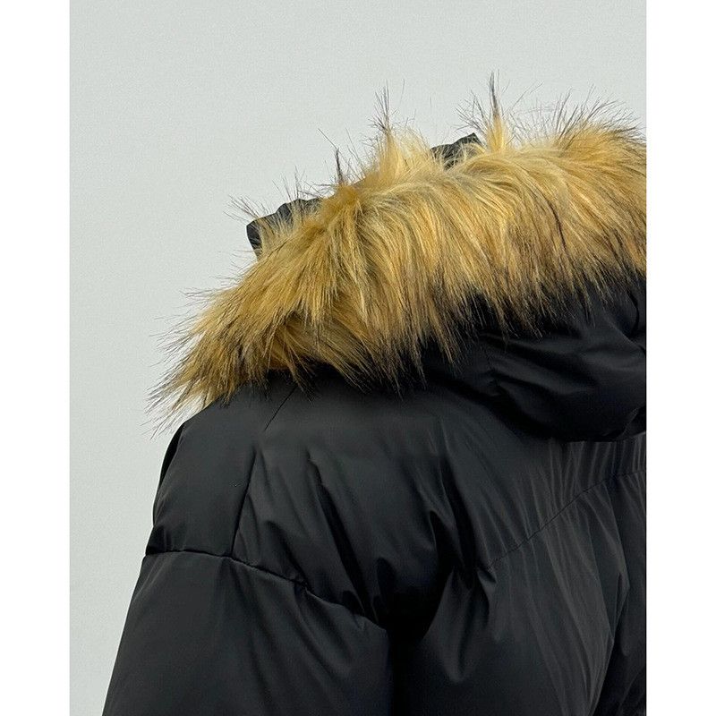 Japanese Brand Black Puffer Jacket with Faux Fur Hood Size US XL / EU 56 / 4 - 8 Thumbnail