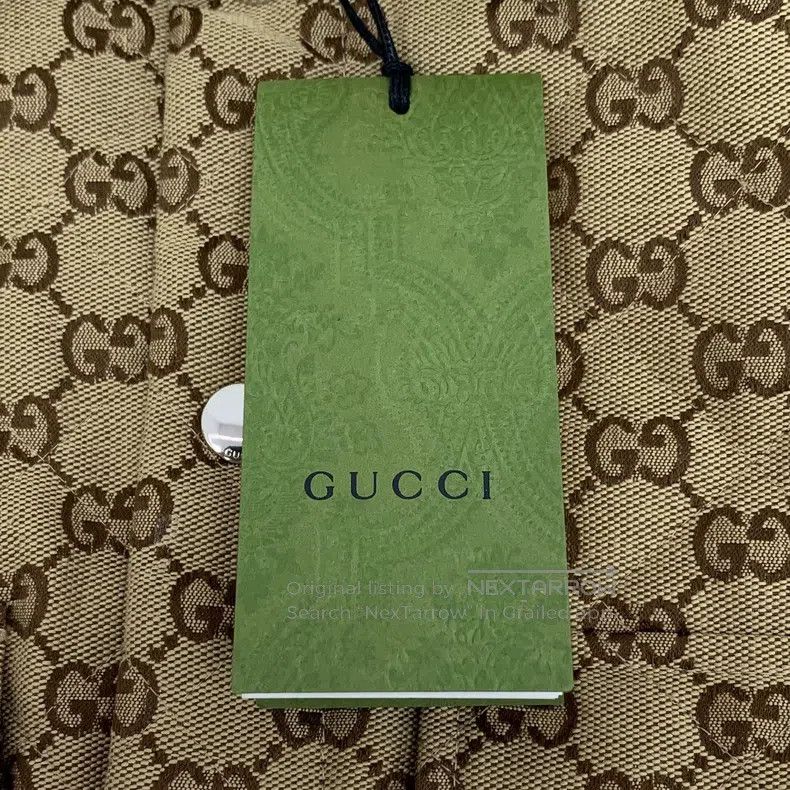 Gucci Gucci Brown logo jacquard full print cotton lapel single-b Size XXS / US 00 / IT 34 - 6 Thumbnail