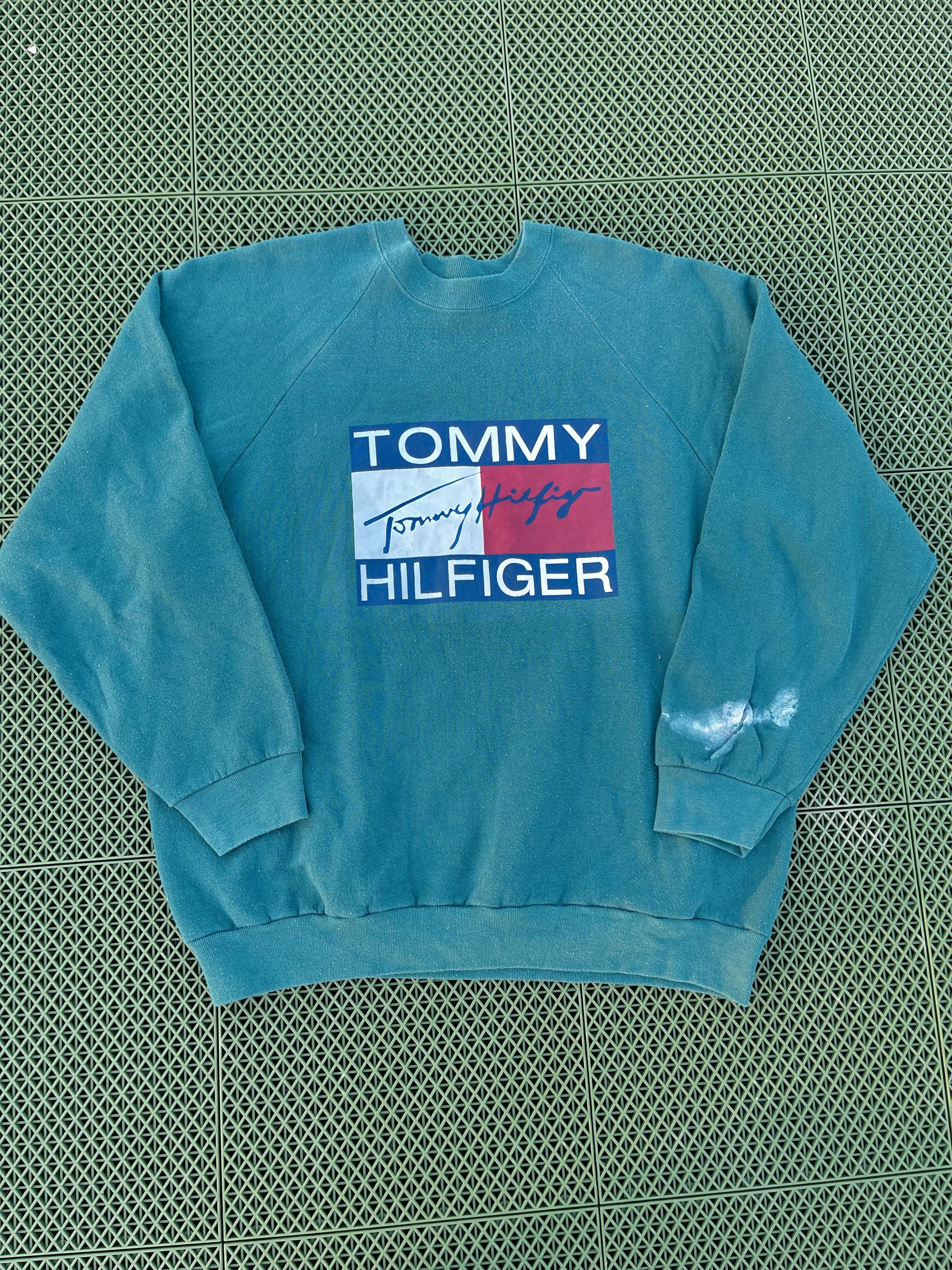Tommy Hilfiger × Vintage 90's Vintage Tommy Hilfiger Bootleg Rap Hip Hop Sweatshirt Size US XL / EU 56 / 4 - 2 Thumbnail
