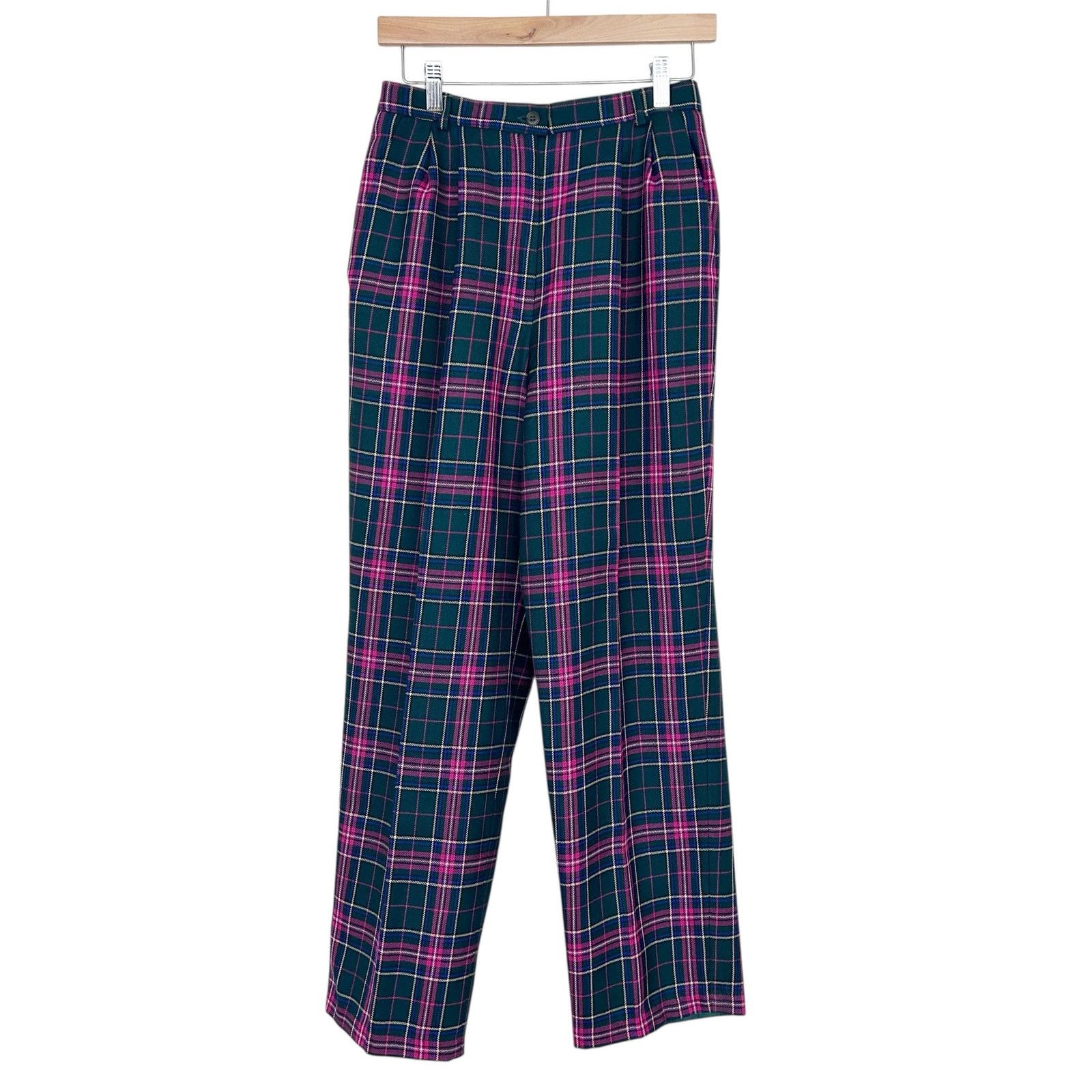 Pendleton Vintage 90s Pendleton 100% Wool Pink Green Plaid Suit Set 10 Size 32" / US 10 / IT 46 - 7 Thumbnail