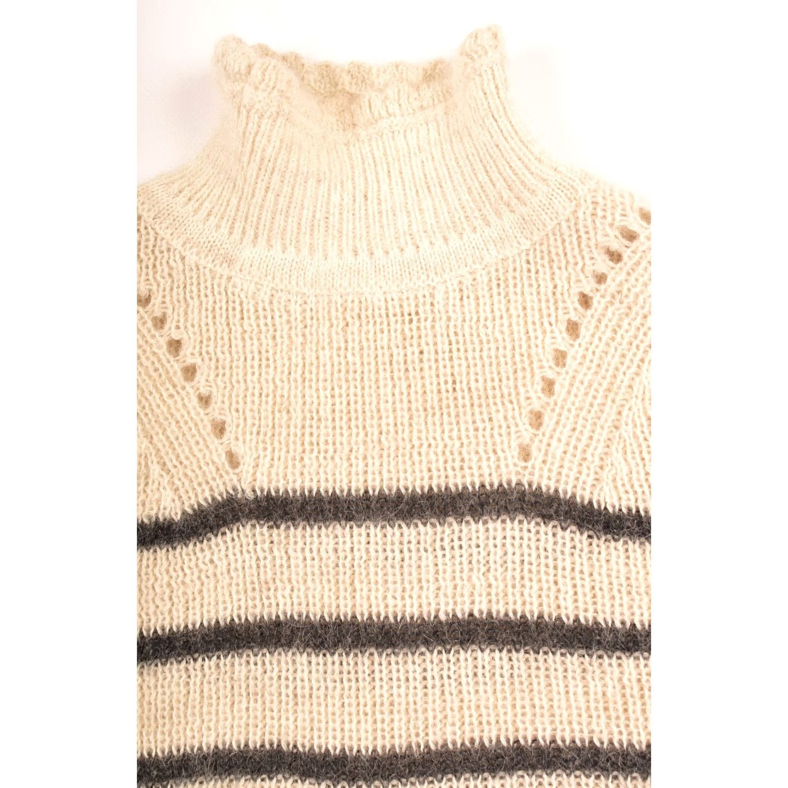 Isabel Marant Isabel Marant Etoile Ws Ivory Stripe Puff Sleeve Alpaca Blend Cozy Sweater Sz 38 Size XS / US 0-2 / IT 36-38 - 2 Thumbnail