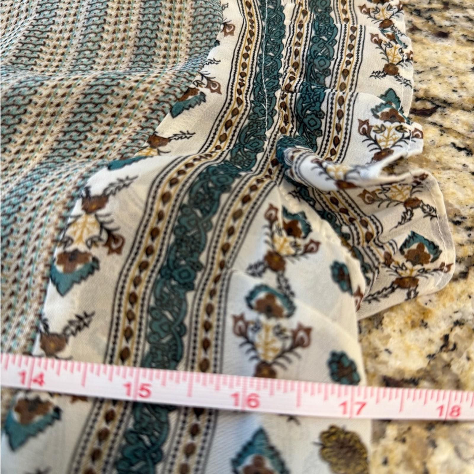 Other Hayden boho dress stripe floral ruffle green cream tan SZ SM Size S / US 4 / IT 40 - 8 Thumbnail
