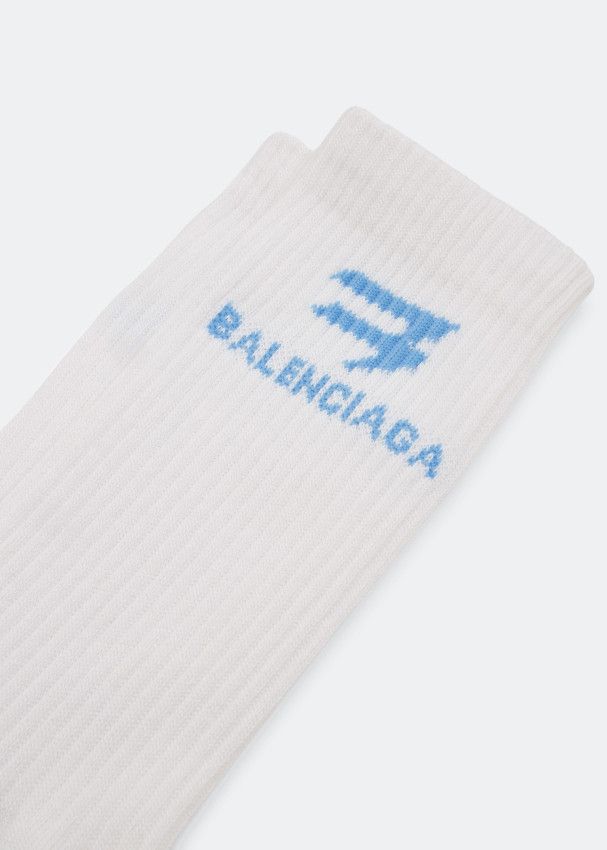 Balenciaga o1s1rm0424 Size: OS Sporty B Tennis Socks in Beige Size ONE SIZE - 2 Thumbnail