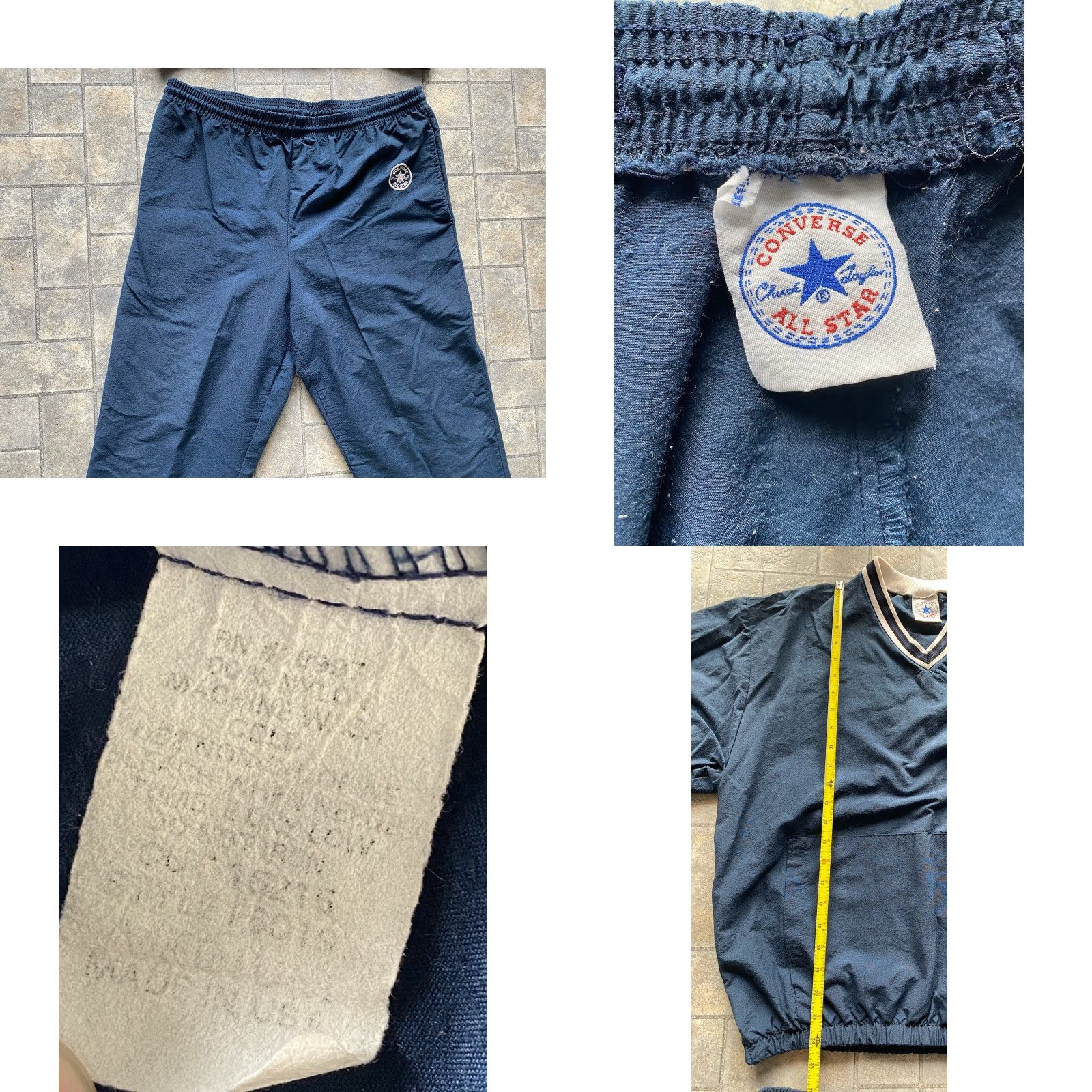 Converse VTG Converse All Star MEDIUM Dark Blue Track Suit Set Chuck Taylor Made In USA Mens M Track Jacket Pants Size 40R - 9 Thumbnail
