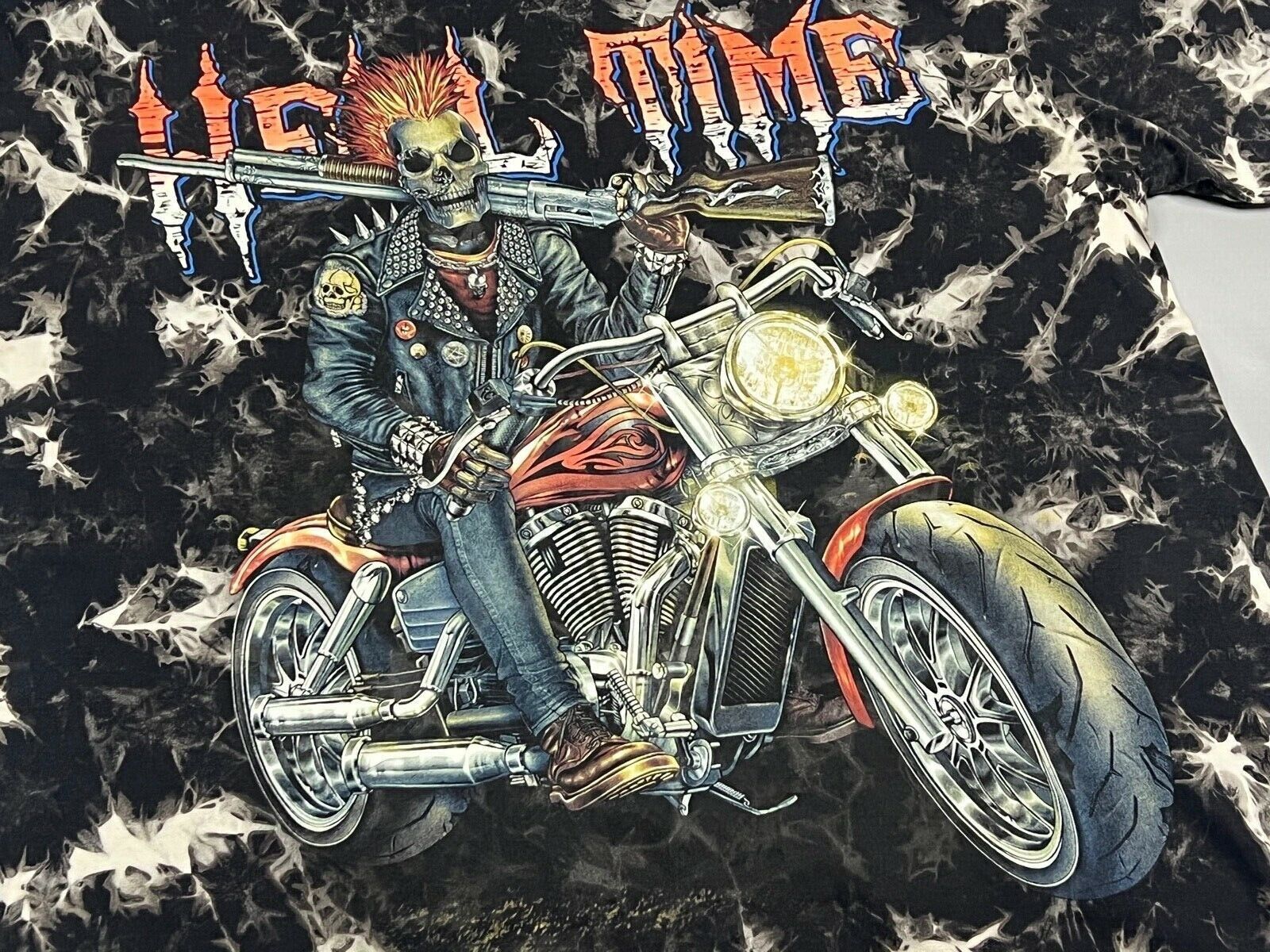 Vintage vintage retro "Hell Time" biker men's t-shirt Size US XXL / EU 58 / 5 - 7 Thumbnail