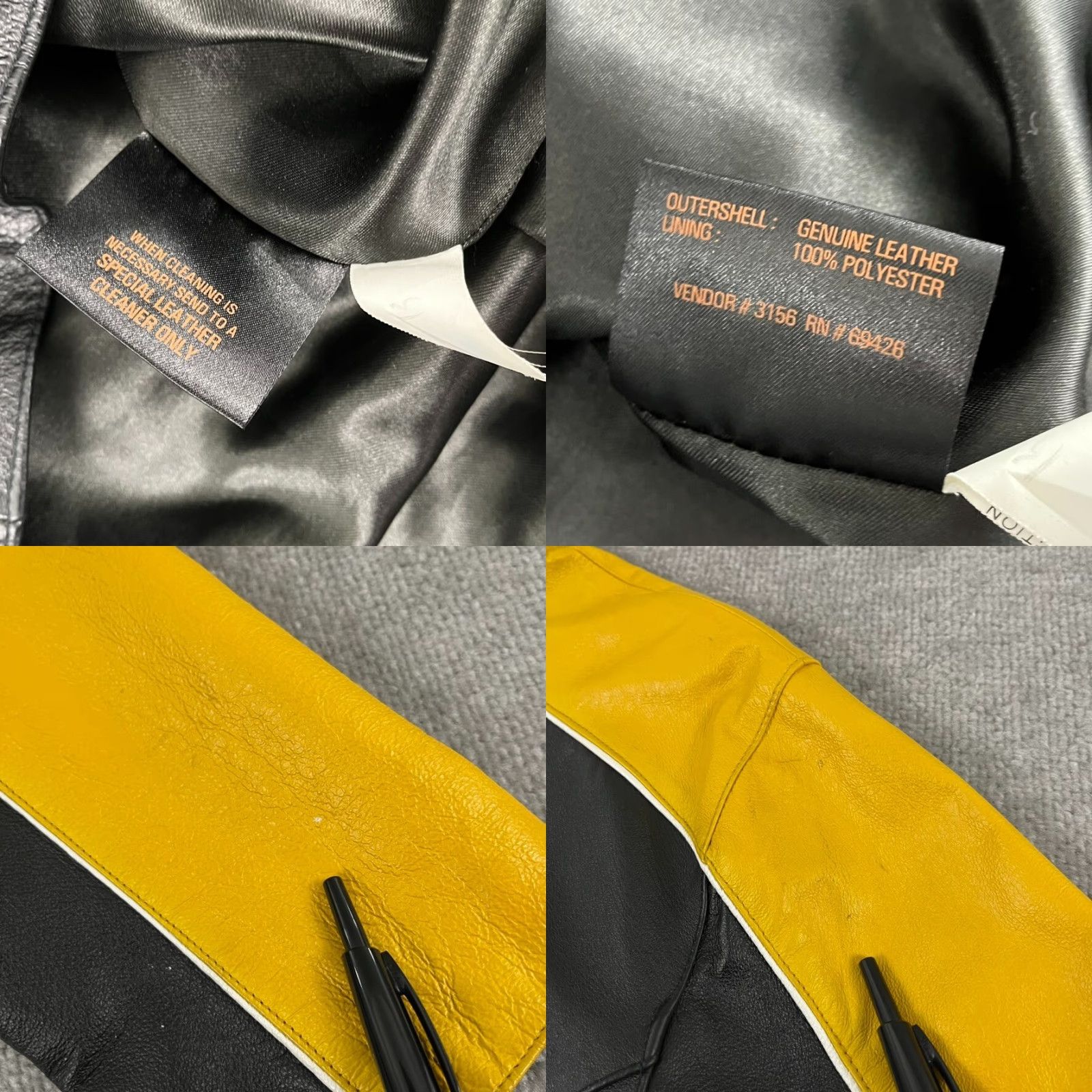 NASCAR VINTAGE Velocity Jacket Womens XL Black Yellow Leather Matt Kenseth Retro Full Zip - Motorcycle, Classic, Biker, Vintage, 90s style Size XL / US 12-14 / IT 48-50 - 8 Thumbnail