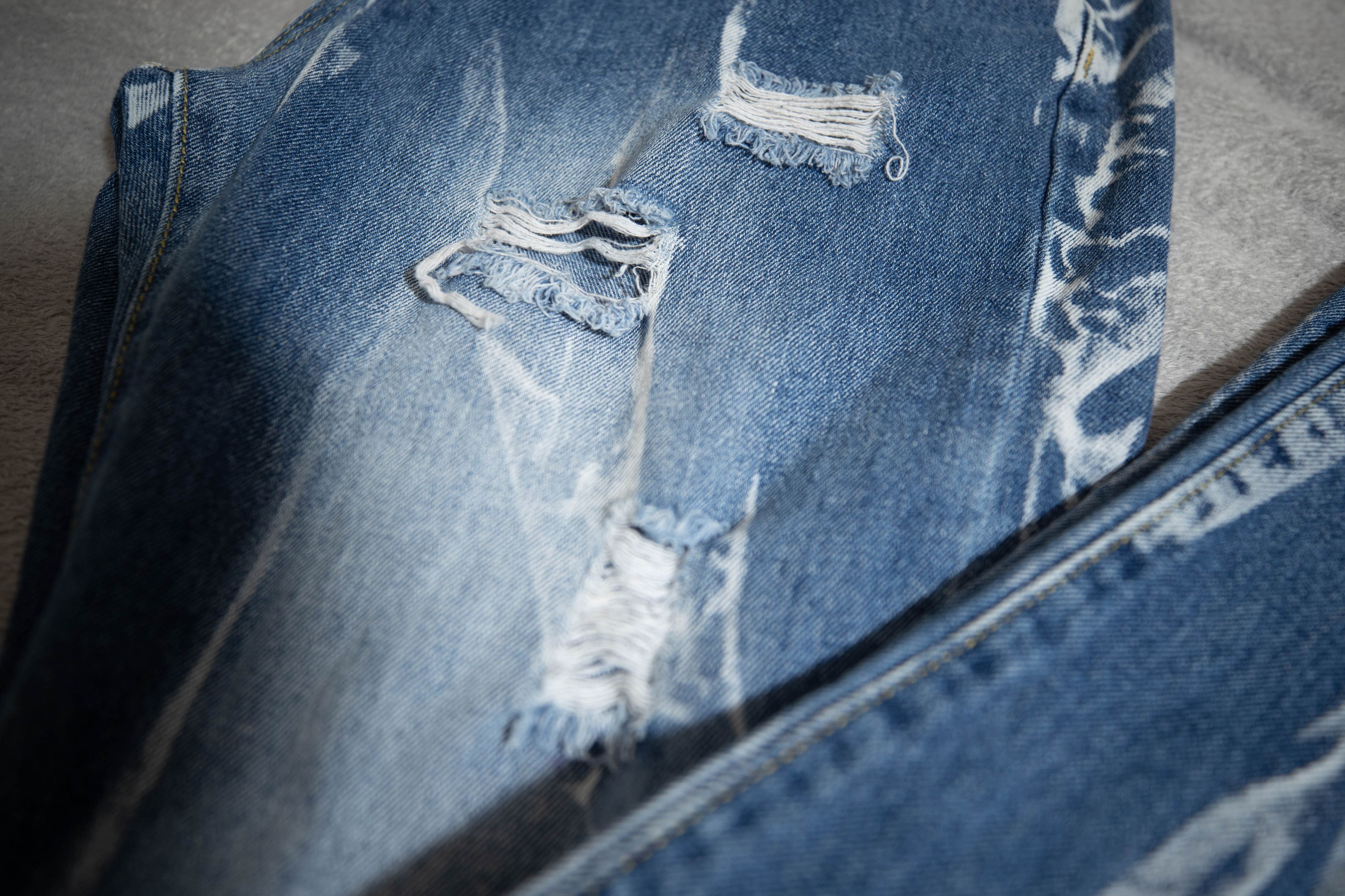 Other Ripped Bleached Straight Jeans (32) Size US 32 / EU 48 - 5 Thumbnail