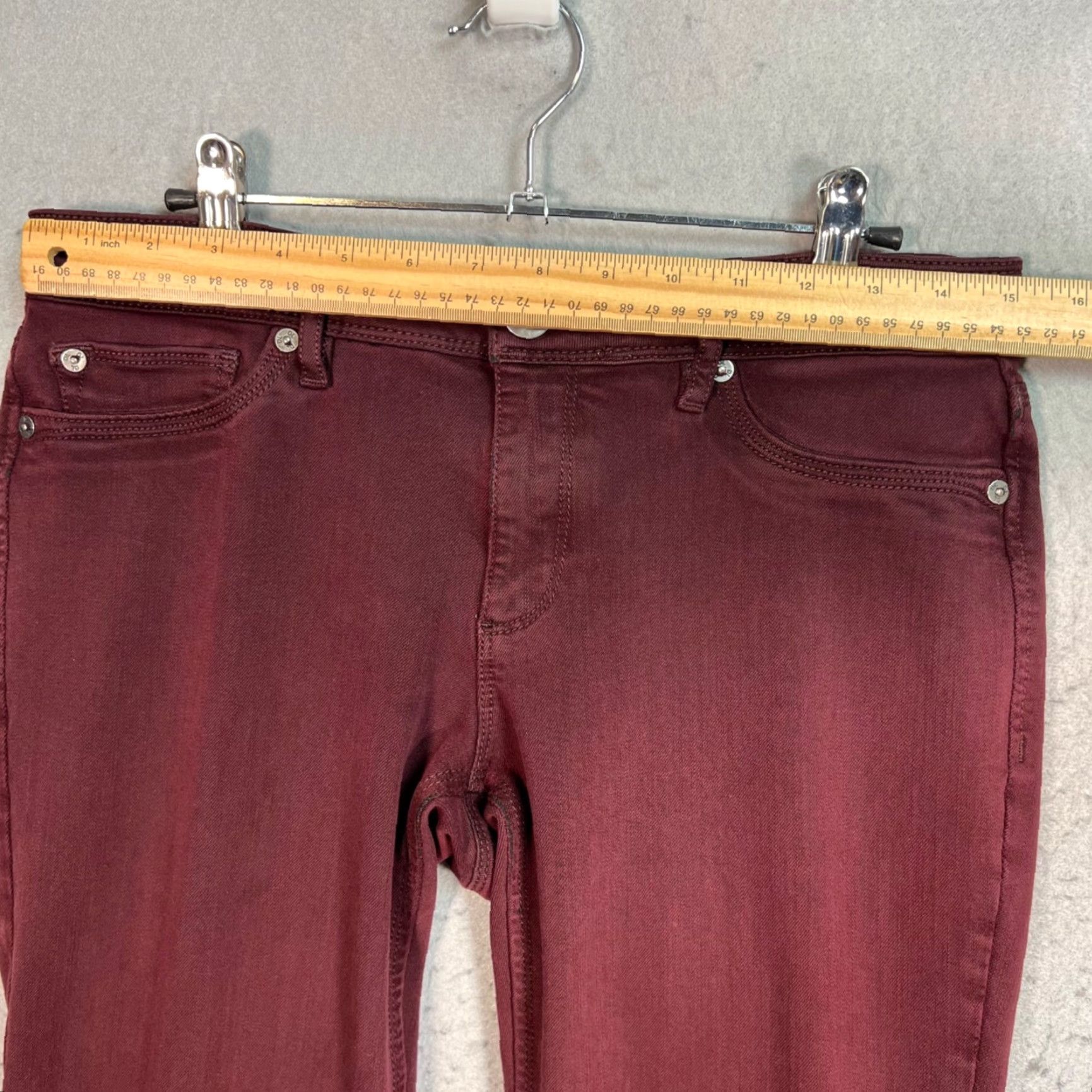 DL1961 DL1961 Womens Jeans Burgundy Stretch Skinny Fit 29 Adult Womens 29 Denim Pants 5-Pocket Design Modern Classic Vintage No Size 29" - 6 Thumbnail