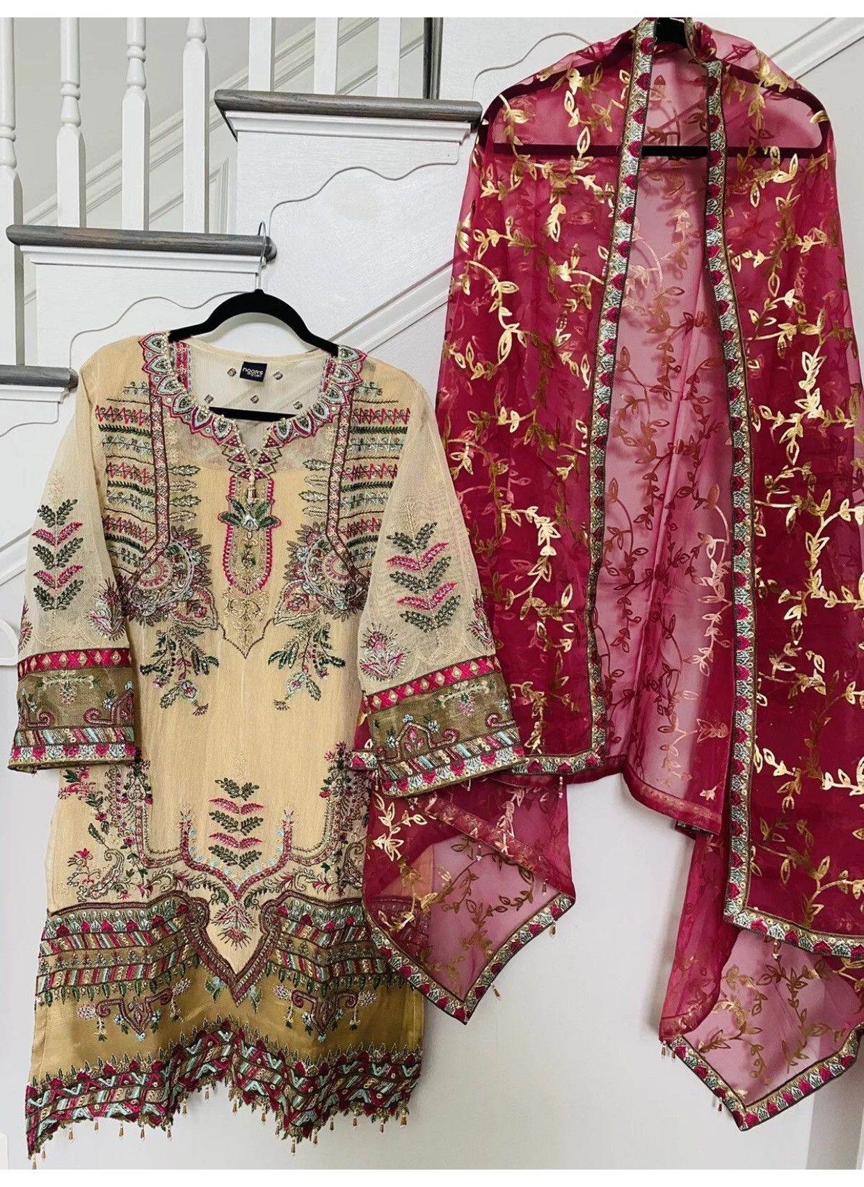 Other NWT Pakistani Indian Women Designer Heavy Work 3 pc suit Size M / US 6-8 / IT 42-44 - 3 Thumbnail