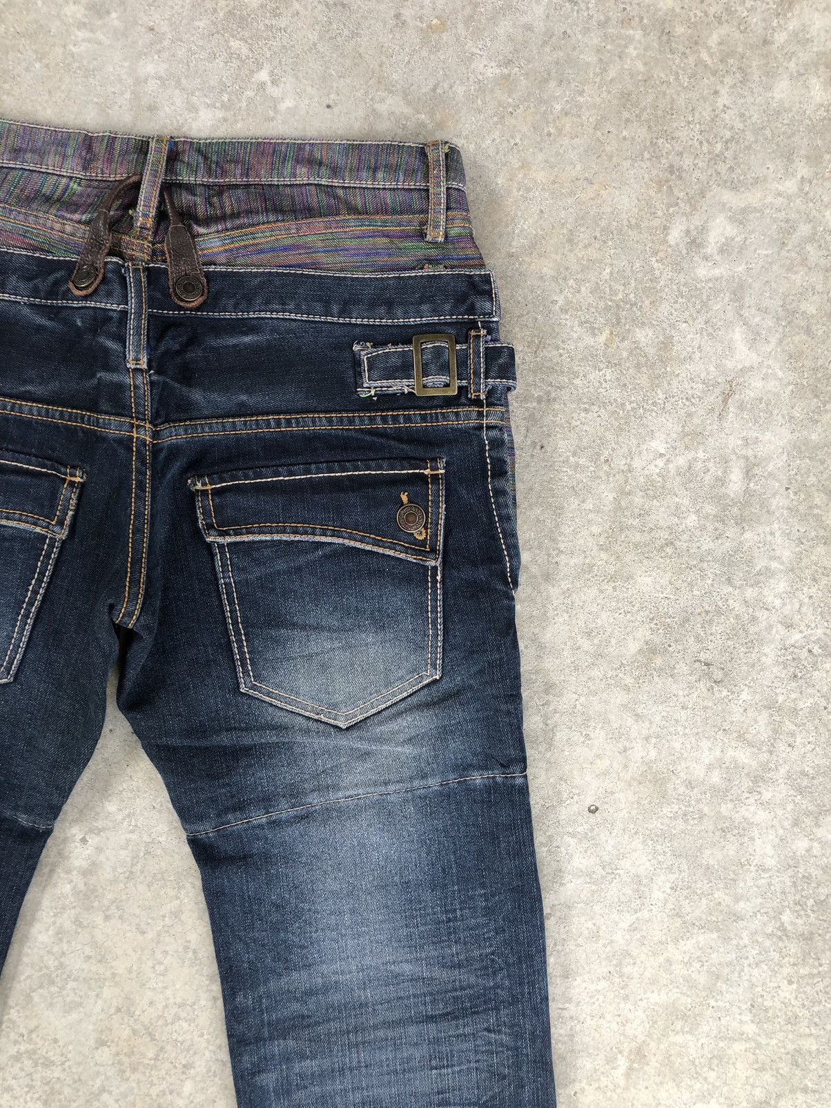 Japanese Brand Japanese Gumu Double Waist Distressed Jeans Size US 33 - 12 Thumbnail