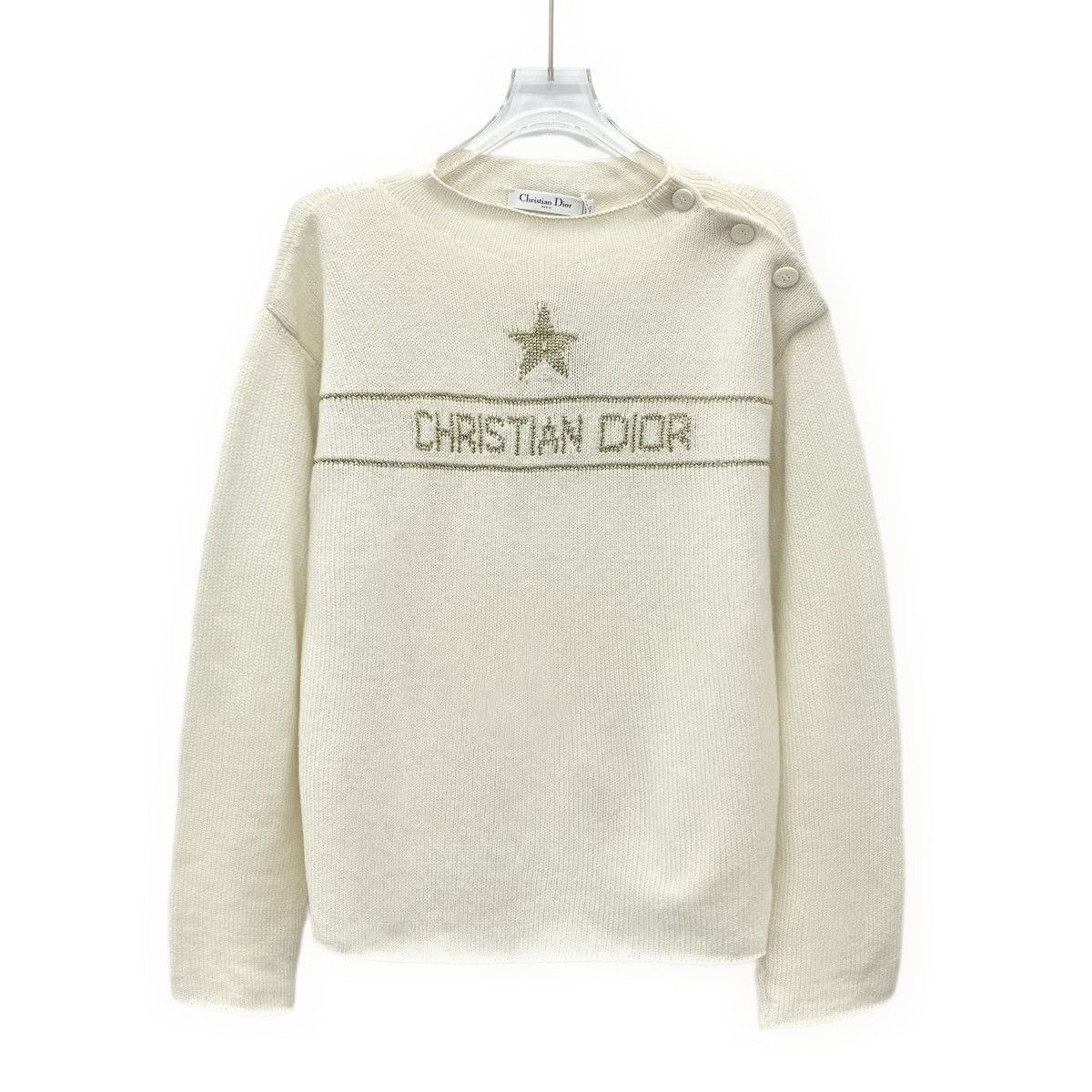 Dior Dior Star Logo Letter Intarsia Cashmere Knit Sweater K26WX Size L / US 10 / IT 46 - 1 Thumbnail