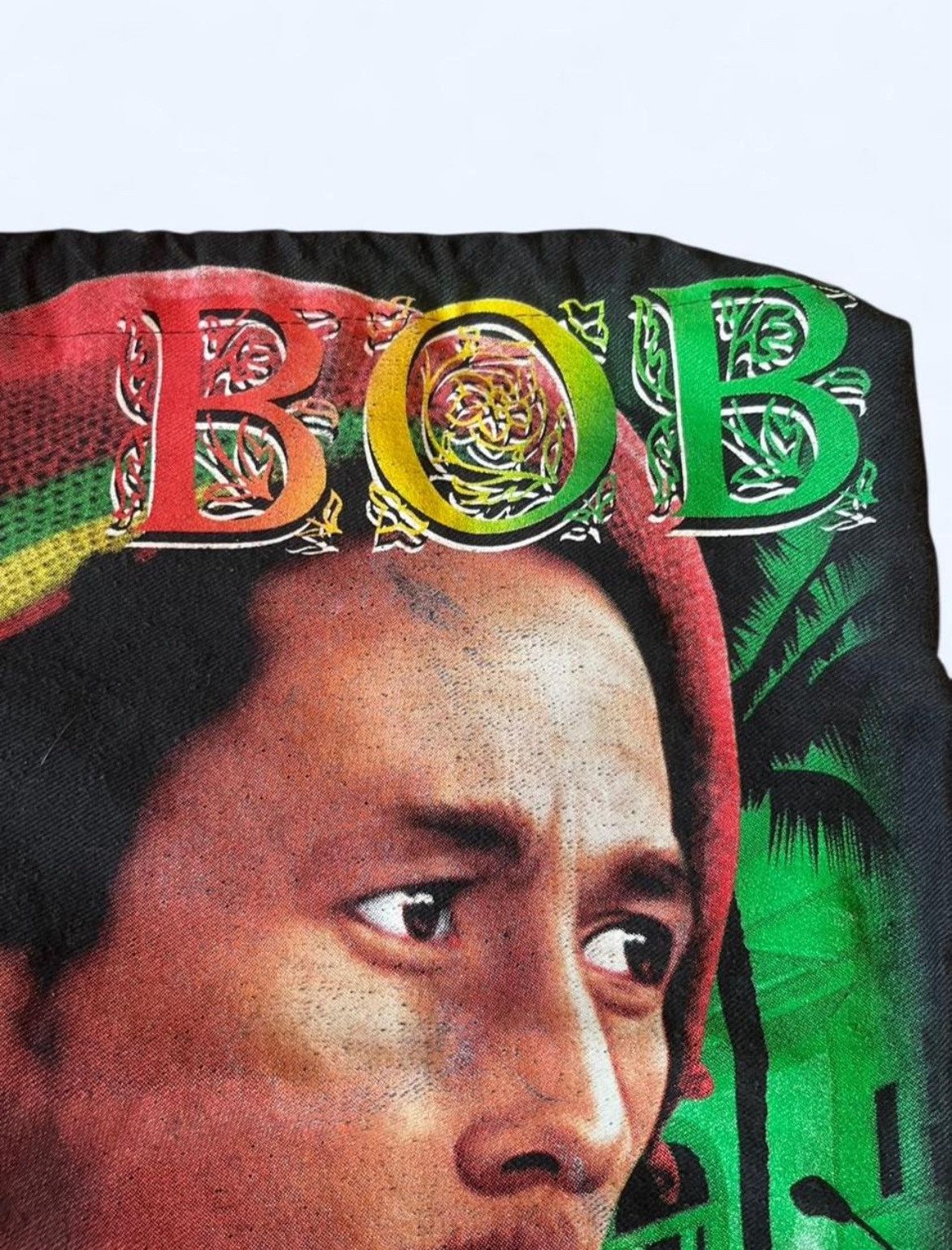 Bob Marley Bob Marley black canvas Drawstring Bag 90s Rap Tee type RARE Size ONE SIZE - 2 Thumbnail
