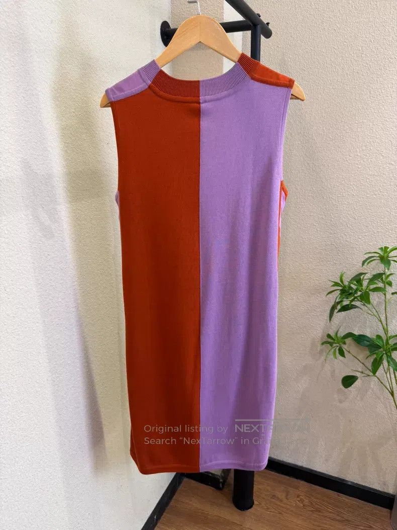 Hermes Hermes Orange and Pink Colorblock Women's Dress Size XXS / US 00 / IT 34 - 2 Thumbnail