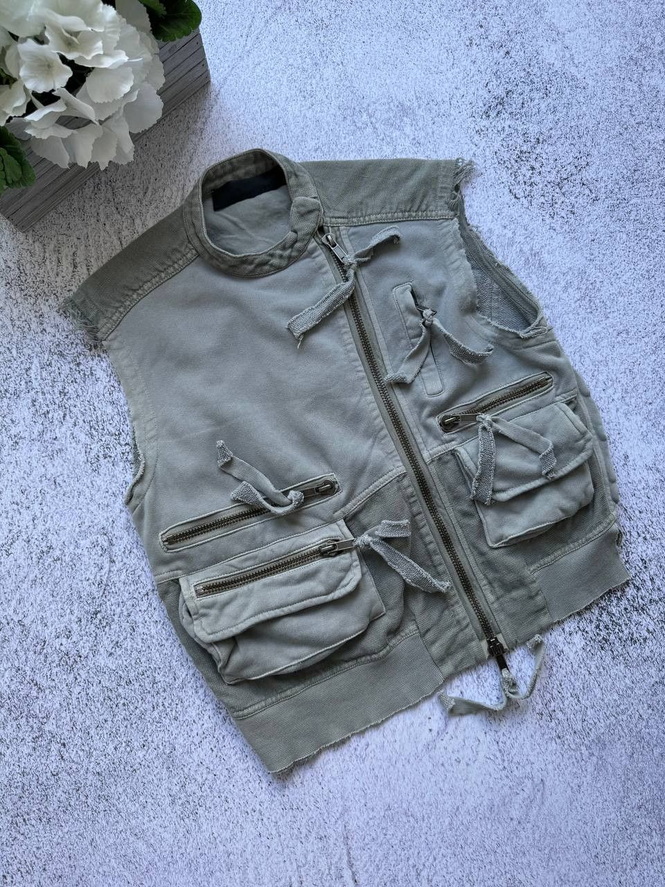 Designer × Haider Ackermann HAIDER ACKERMANN CROPPED VEST MULTI POCKET WAISTCOAT JACKET Size S / US 4 / IT 40 - 4 Thumbnail