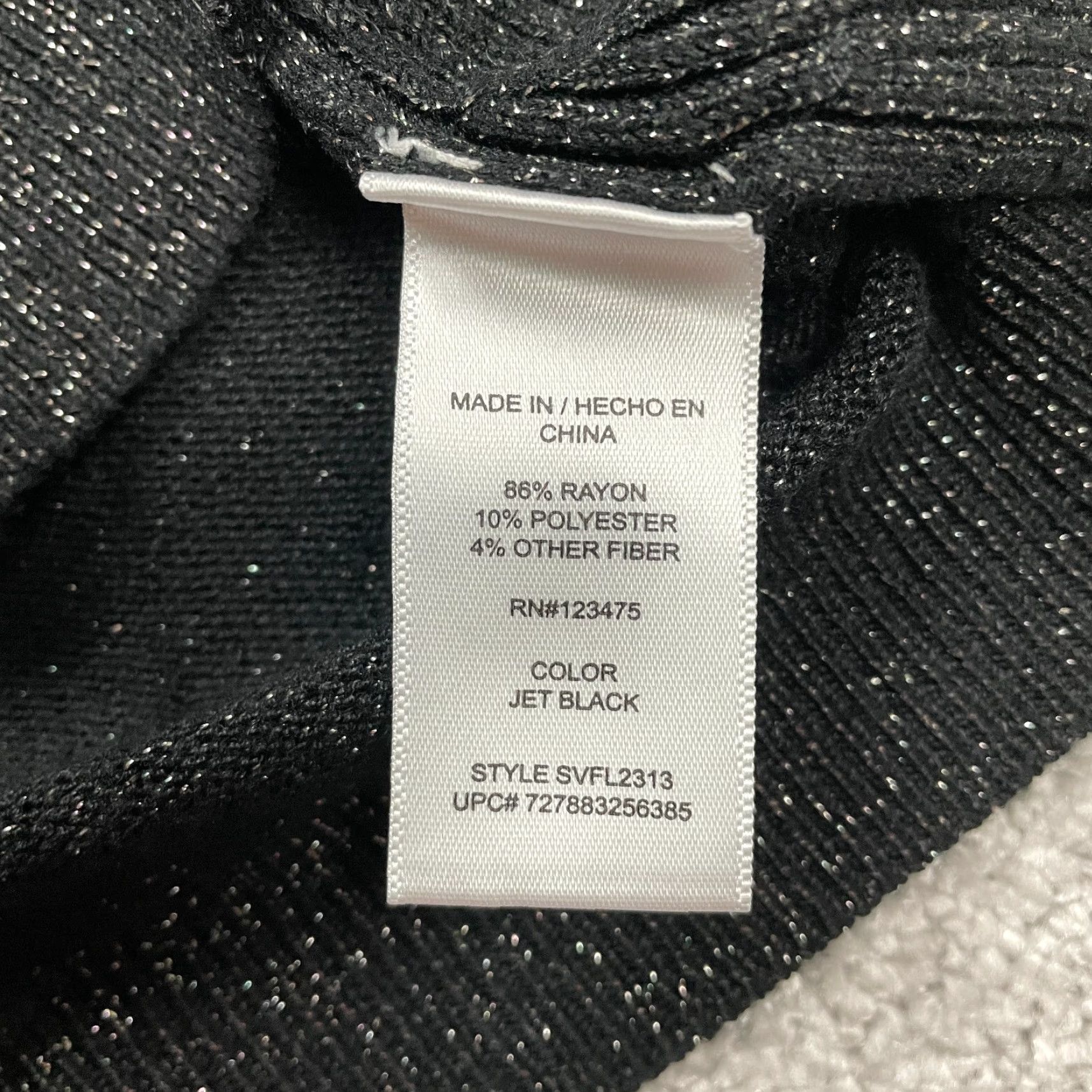 Vintage Sofia Vergara Sweater Womens Large Black VNeck Pullover Glitter Sparkly Knit Size L / US 10 / IT 46 - 7 Thumbnail