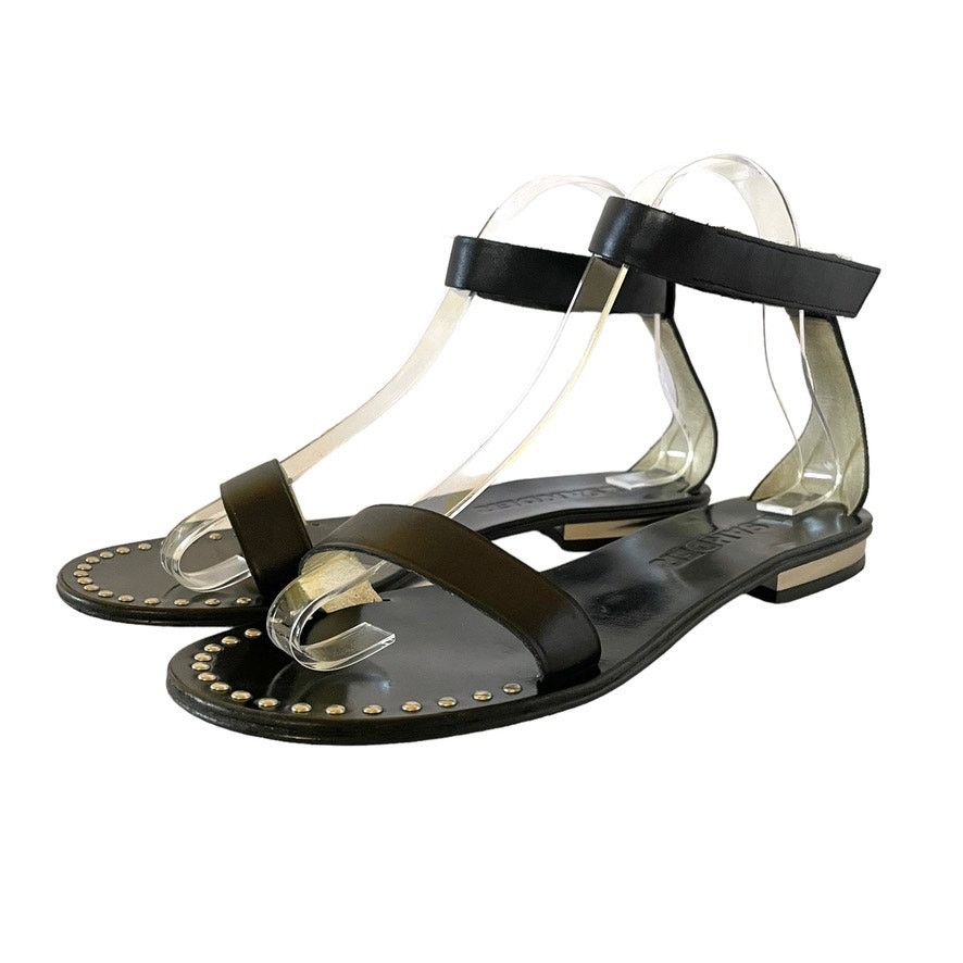 Jil Sander Jil Sander Black Leather Studded Flat Sandals Shoes Size US 7.5 / IT 37.5 - 3 Thumbnail