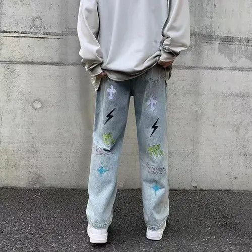 Japanese Brand × Jean Street hiphop washed heavy craft embroidered jeans Size US 32 / EU 48 - 2 Thumbnail