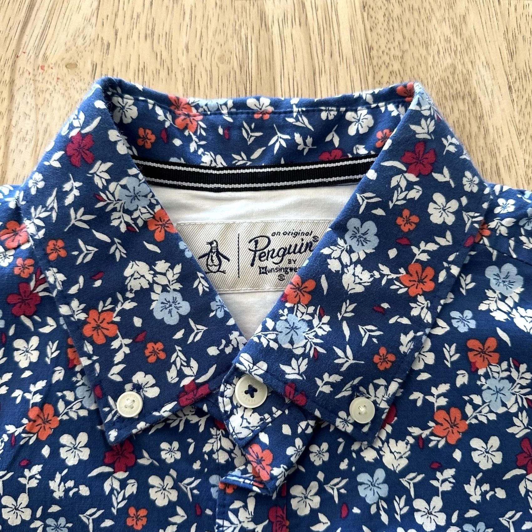 Original Penguin Original Penguin Shirt S Blue Floral Button-Down Mens EcoVero Limoges Short Sleeve Stretch Made in Indonesia Size US S / EU 44-46 / 1 - 3 Thumbnail